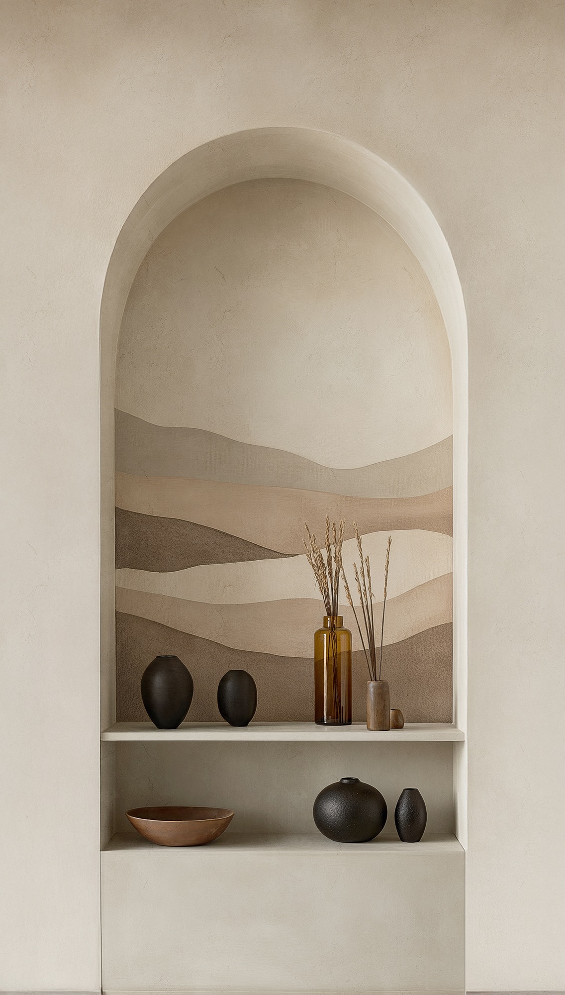 CosmoLiving by Cosmopolitan Vliestapete »Clay Mirage Fototapete erweiterbar« matt strukturiert 3D-Rundbogen mit natürlicher Tiefe