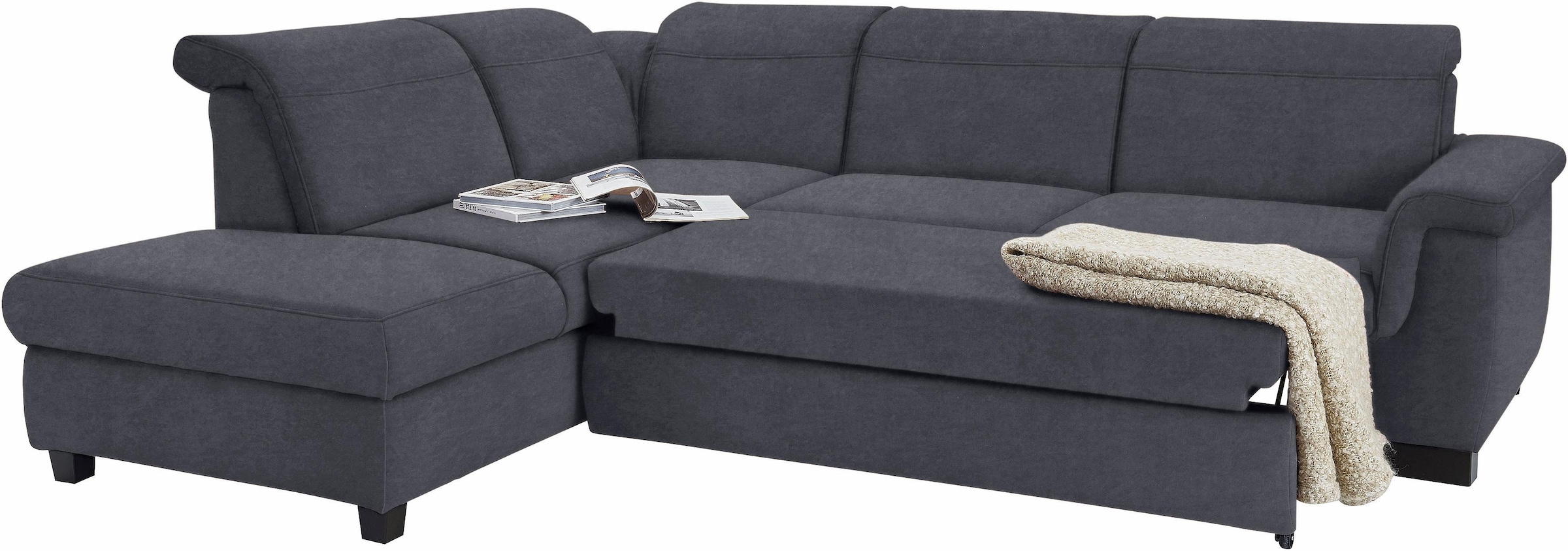 DOMO collection Ecksofa »Sully L-Form«, wahlweise mit Bettfunktion und Kopf- bzw. Rückenverstellung
