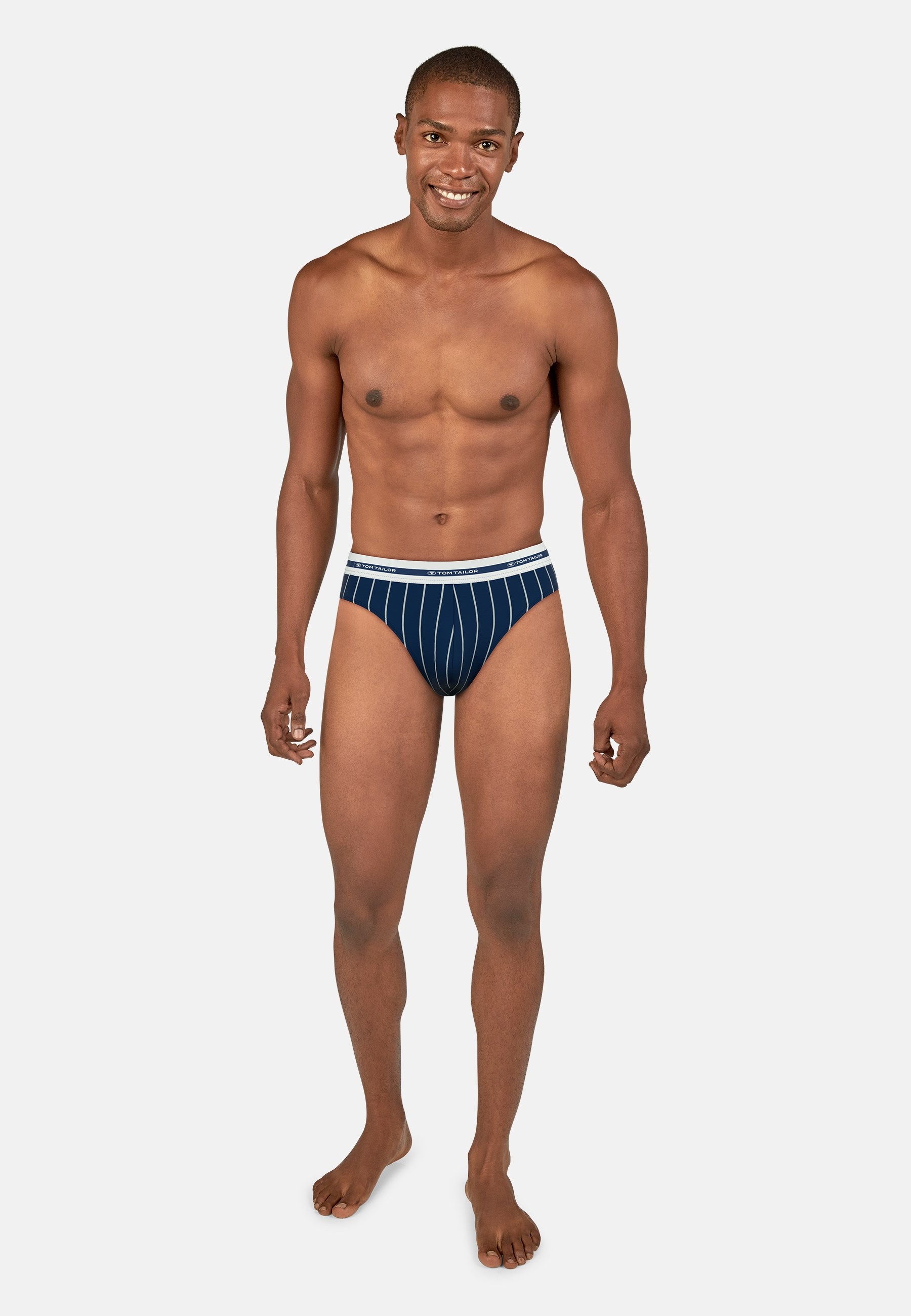 Thumbnail - TOM TAILOR Minislip 2er Pack, 2 bequem, eng, atmungsaktiv, Streifendesign, Logobund, Baumwollmix