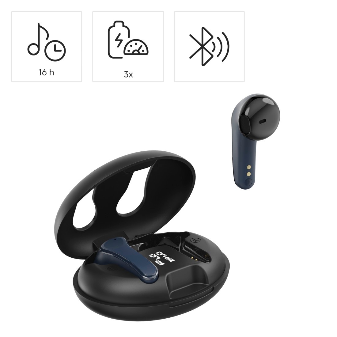 Hama In-Ear-Kopfhörer »Bluetooth®-Kopfhörer, True Wireless Earbuds, Fast Charge, ENC« Google Assistant | Sprachsteuerung | True Wireless | kompatibel mit Siri Wireless Charging, Automatisches Pairing, Touch Control