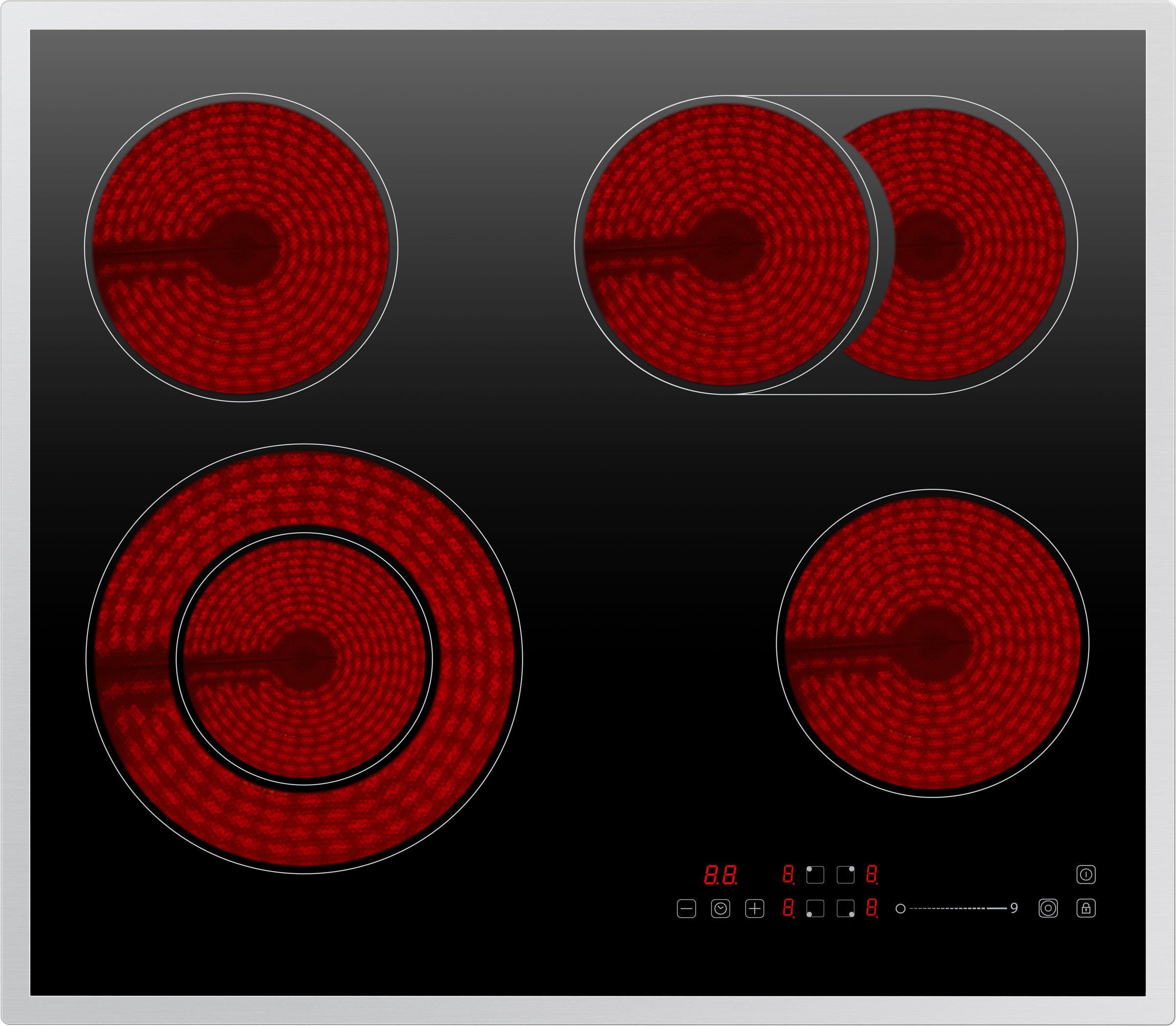 Hanseatic Elektro-Kochfeld "HC66072TS" Zweikreis und Bräterzone - für flexi günstig online kaufen