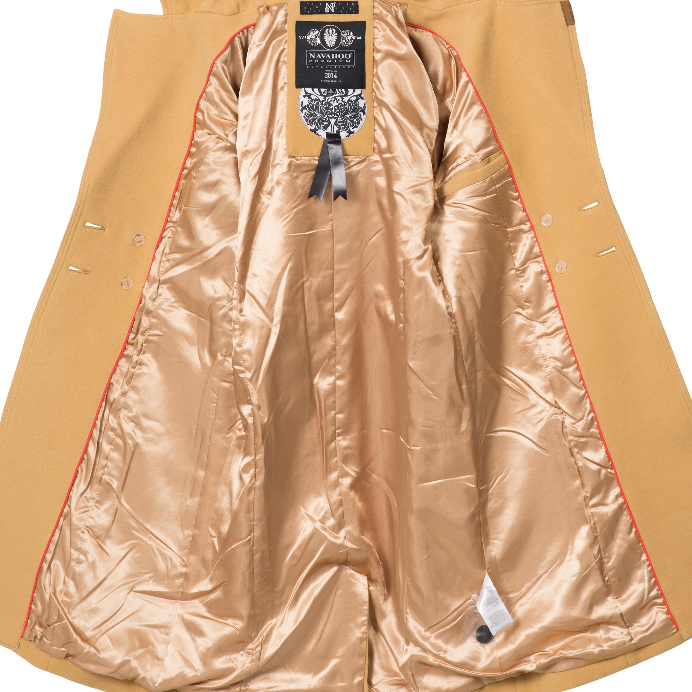 Navahoo Wintermantel »Wooly«, edler Damen Trenchcoat in Wollmantel-Optik