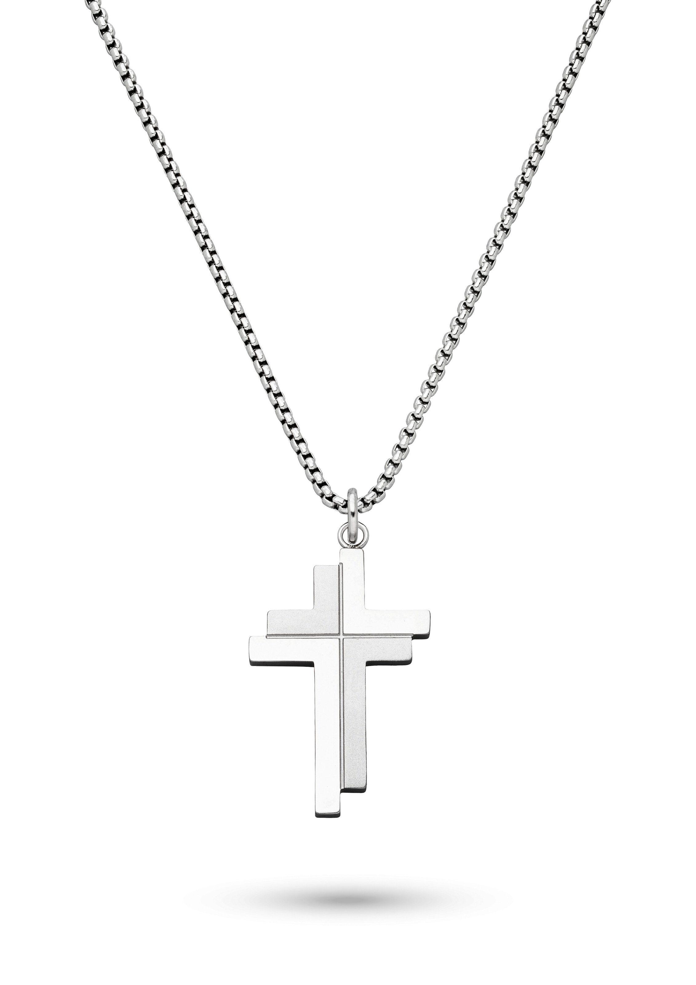 s.Oliver Kette mit Anhänger »Schmuck Geschenk Edelstahl Halskette Cross, Kreuz«
