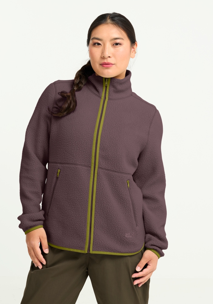 Jack Wolfskin Fleecejacke "LITE CURL FZ W" mit weichem Material, atmungsaktiv, schnell trocknend
