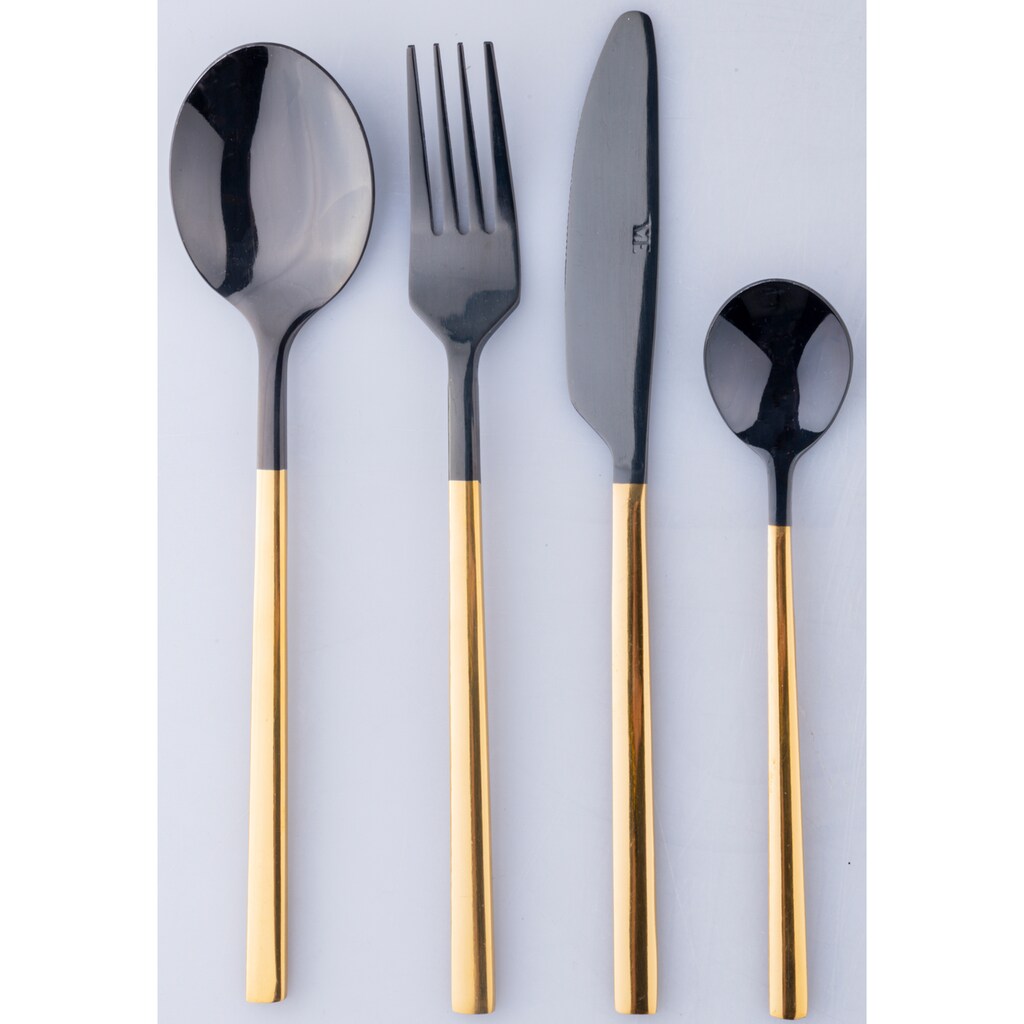 Villa d'Este Besteck-Set »Stylo Duo poliert black«, (Set, 24 tlg.)