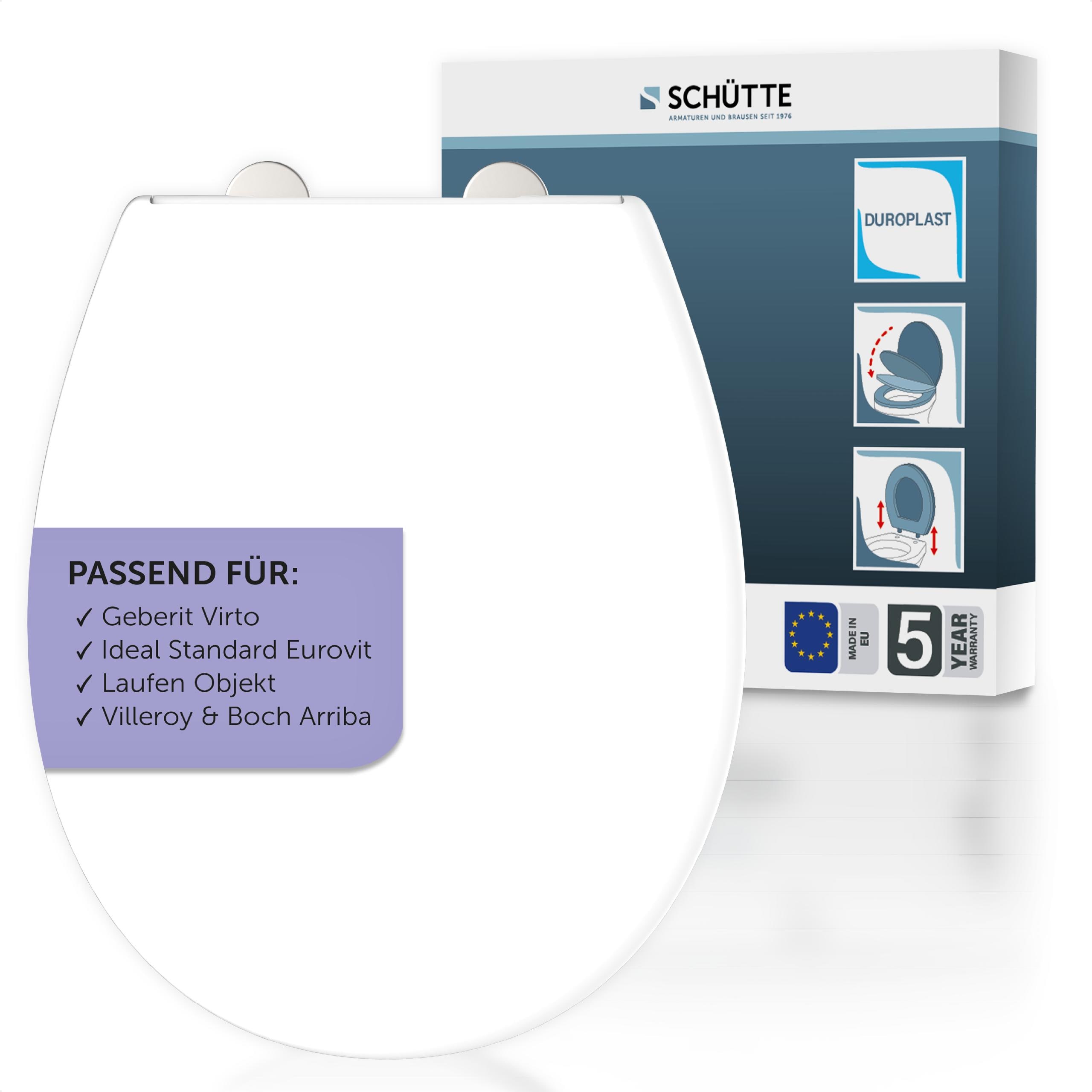 Schütte WC-Sitz "Duroplast, WHITE PRO 1" WC-Sitz, Befestigungsmaterial, Montageanleitung, mit Absenkautomatik und Schnellverschluss