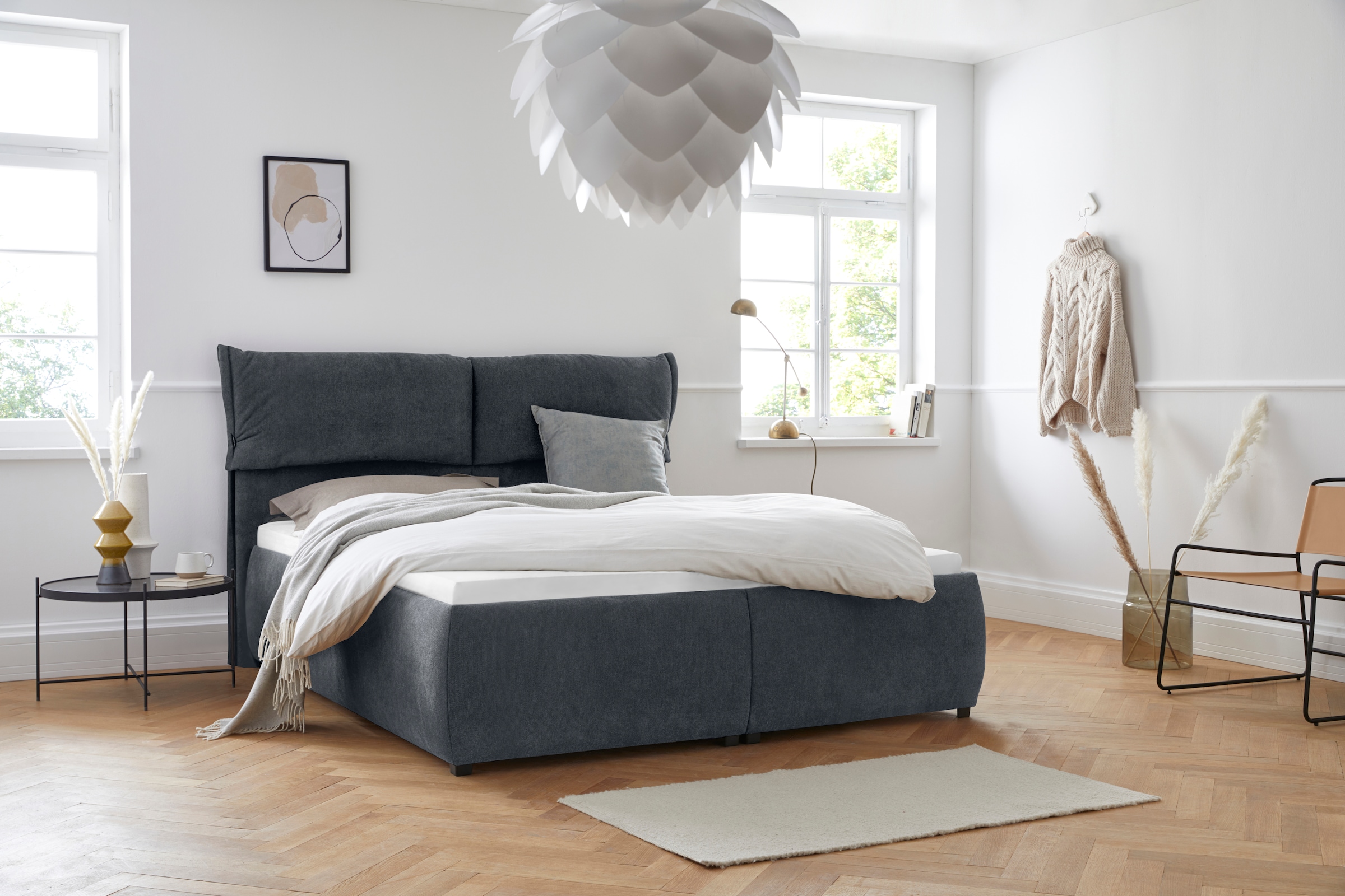 Home affaire Polsterbett "Jenson" als Bettgestell oder mit 3 Matratzenarten günstig online kaufen