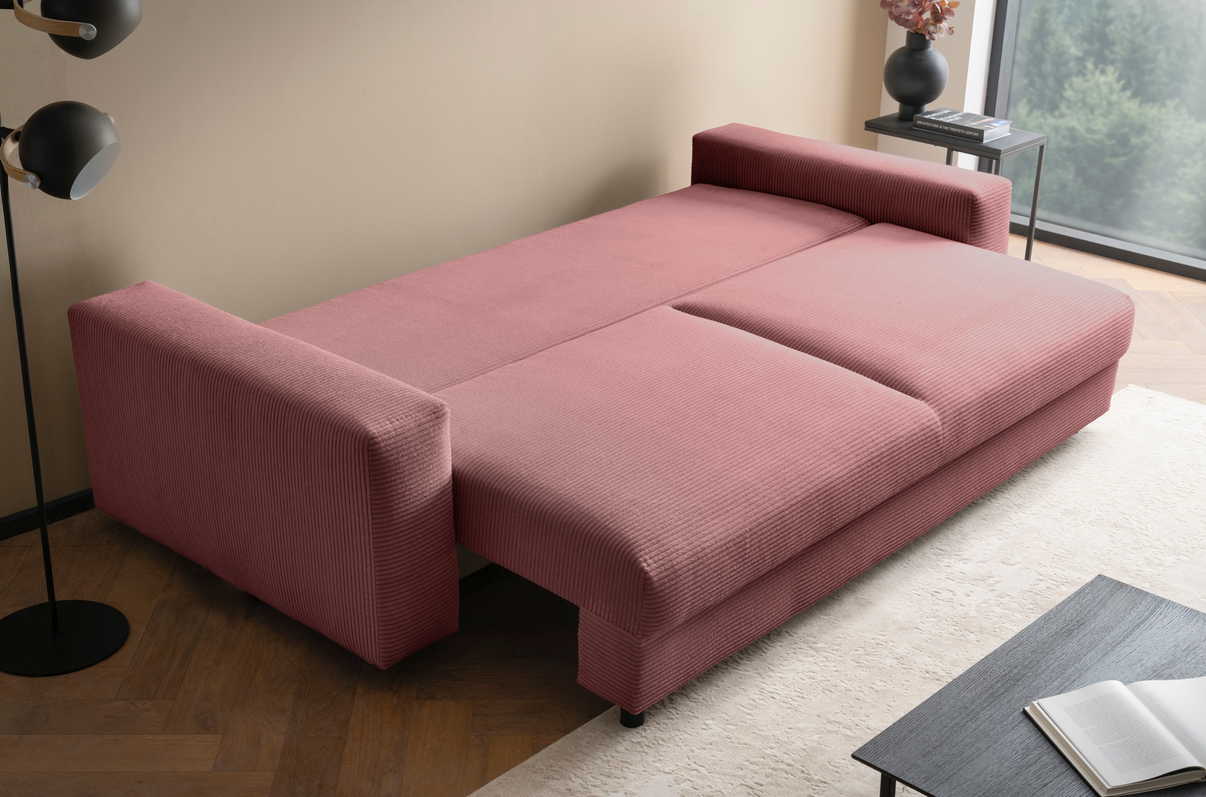 LeGer Home by Lena Gercke Schlafsofa »Imoga, Polster mit Schlaffunktion, 3-Sitzer Sofa, Couch mit Bettkasten«, in modernen Farben und Stoffen, Bettfunktion, Liegefläche: 200x150 cm
