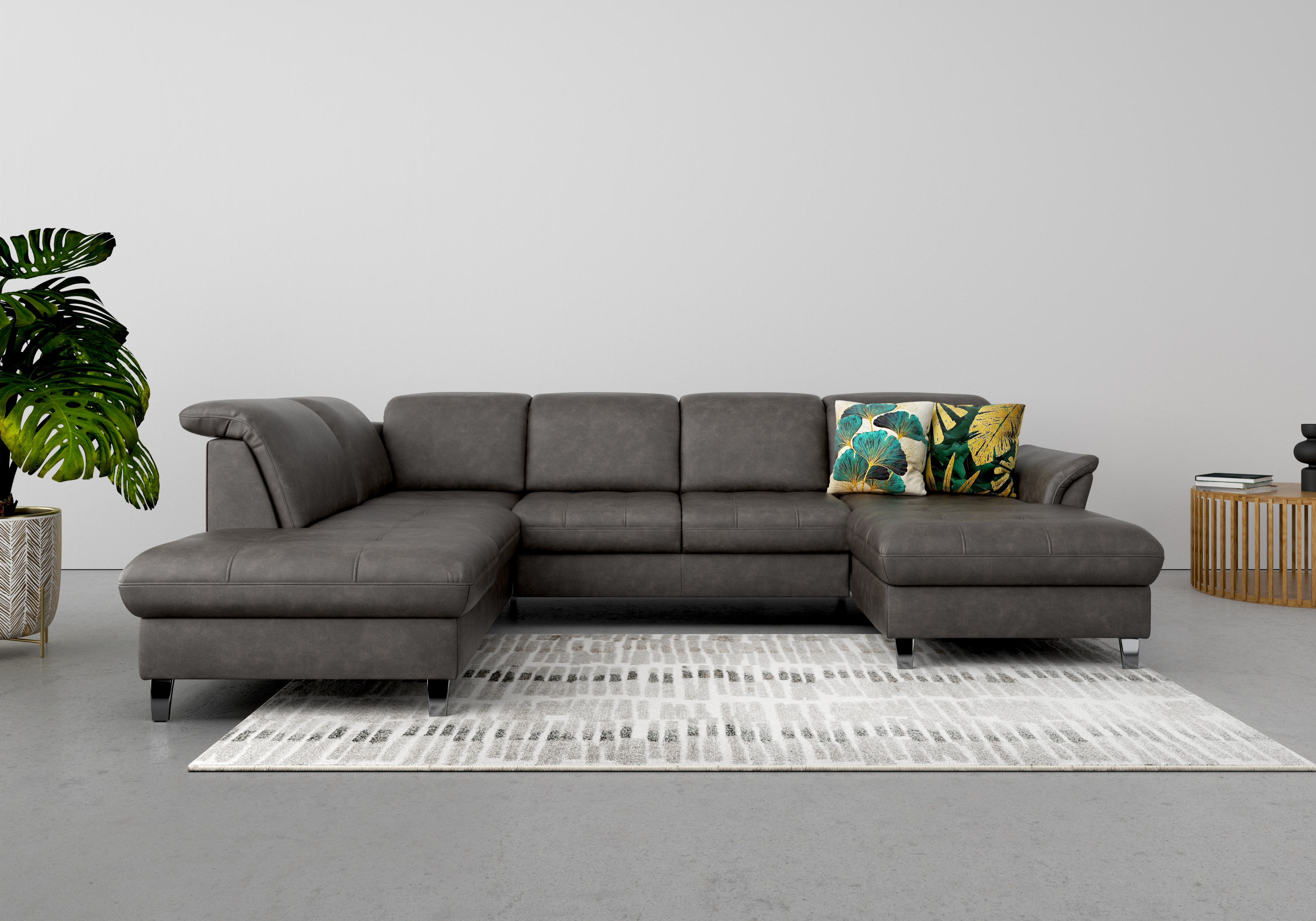 sit&more Wohnlandschaft "Maggiore U-Form" wahlweise mit Kopfteilverstellung, Schlaffunktion und Stauraum