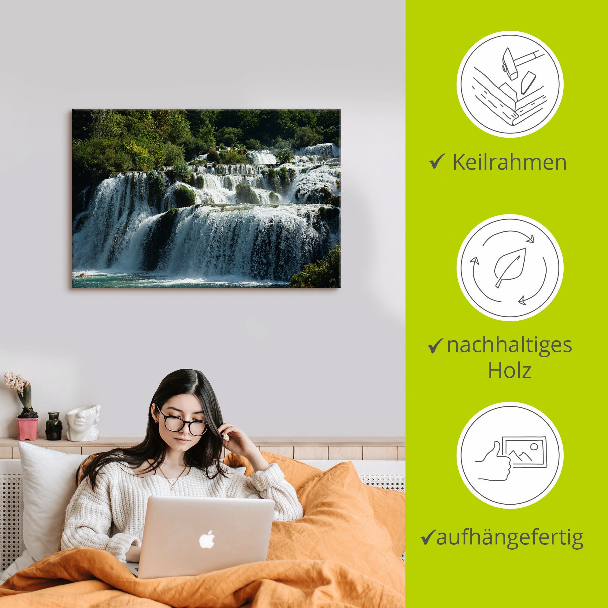 Artland Wandbild »Krka Wasserfälle«, Gewässer, (1 St.), als Leinwandbild, Poster in verschied. Größen