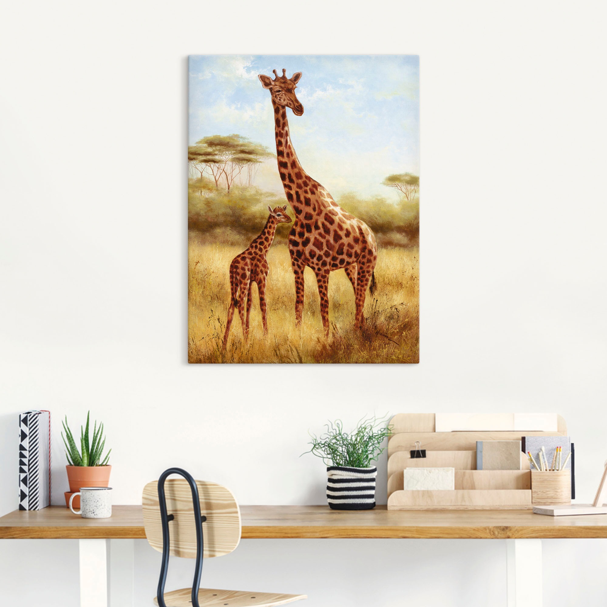 Artland Leinwandbild "Giraffe" Wildtiere 1 Stk. tlg. auf Holzrahmen gespann günstig online kaufen