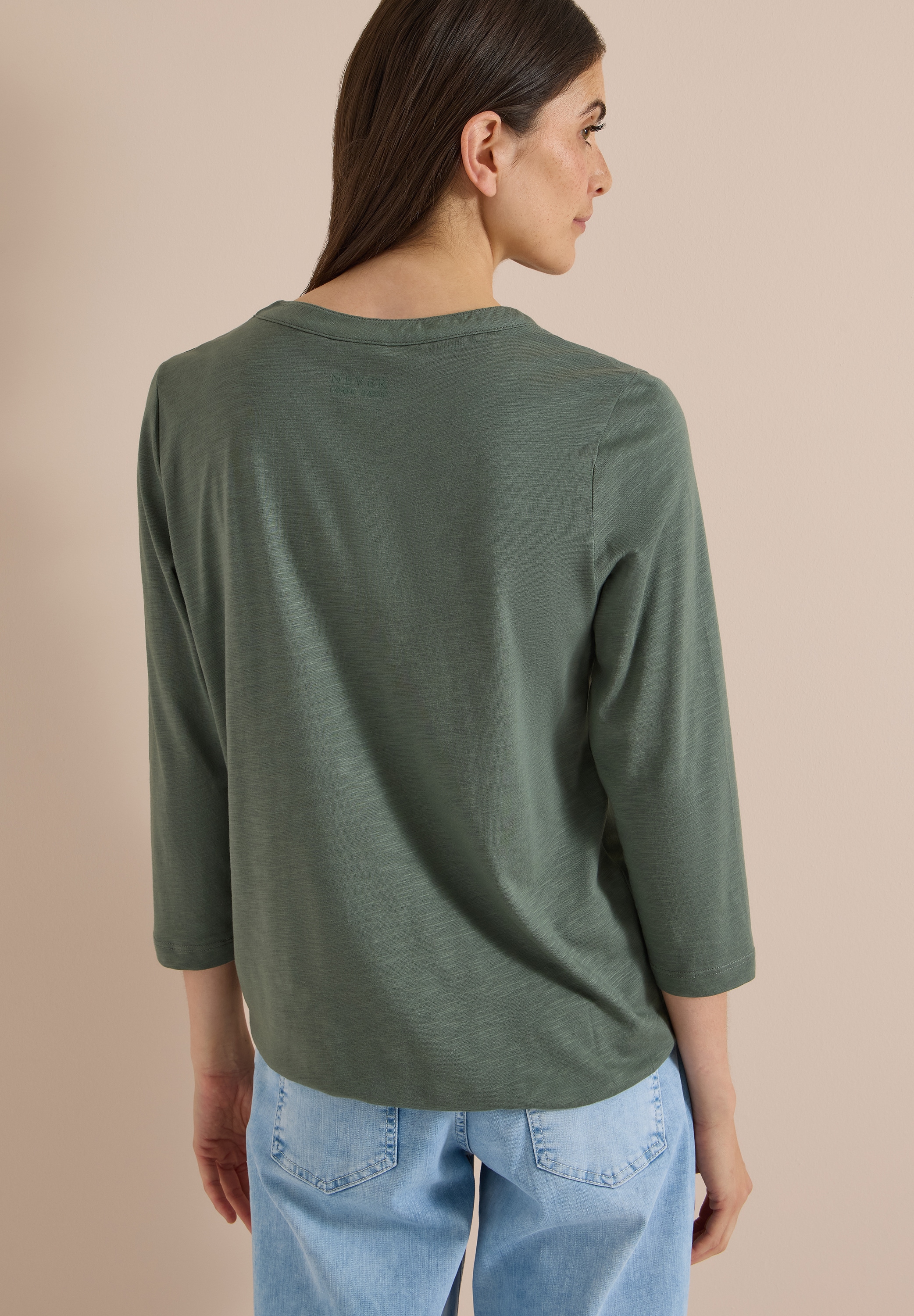 Cecil 3/4-Arm-Shirt mit Splitneck