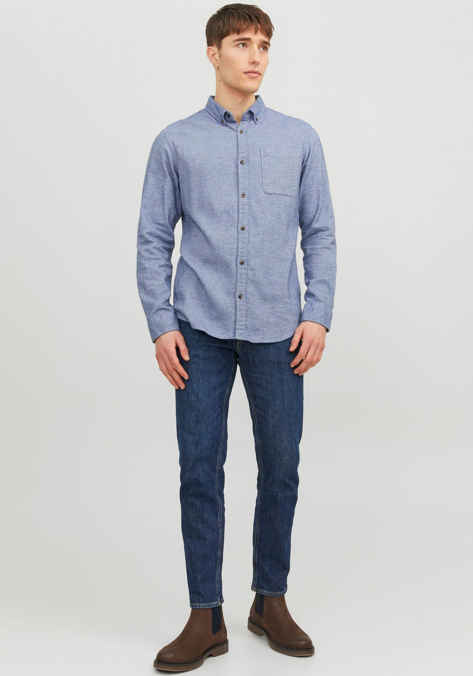 Jack & Jones Langarmhemd »JJECLASSIC MELANGE SHIRT LS SN«