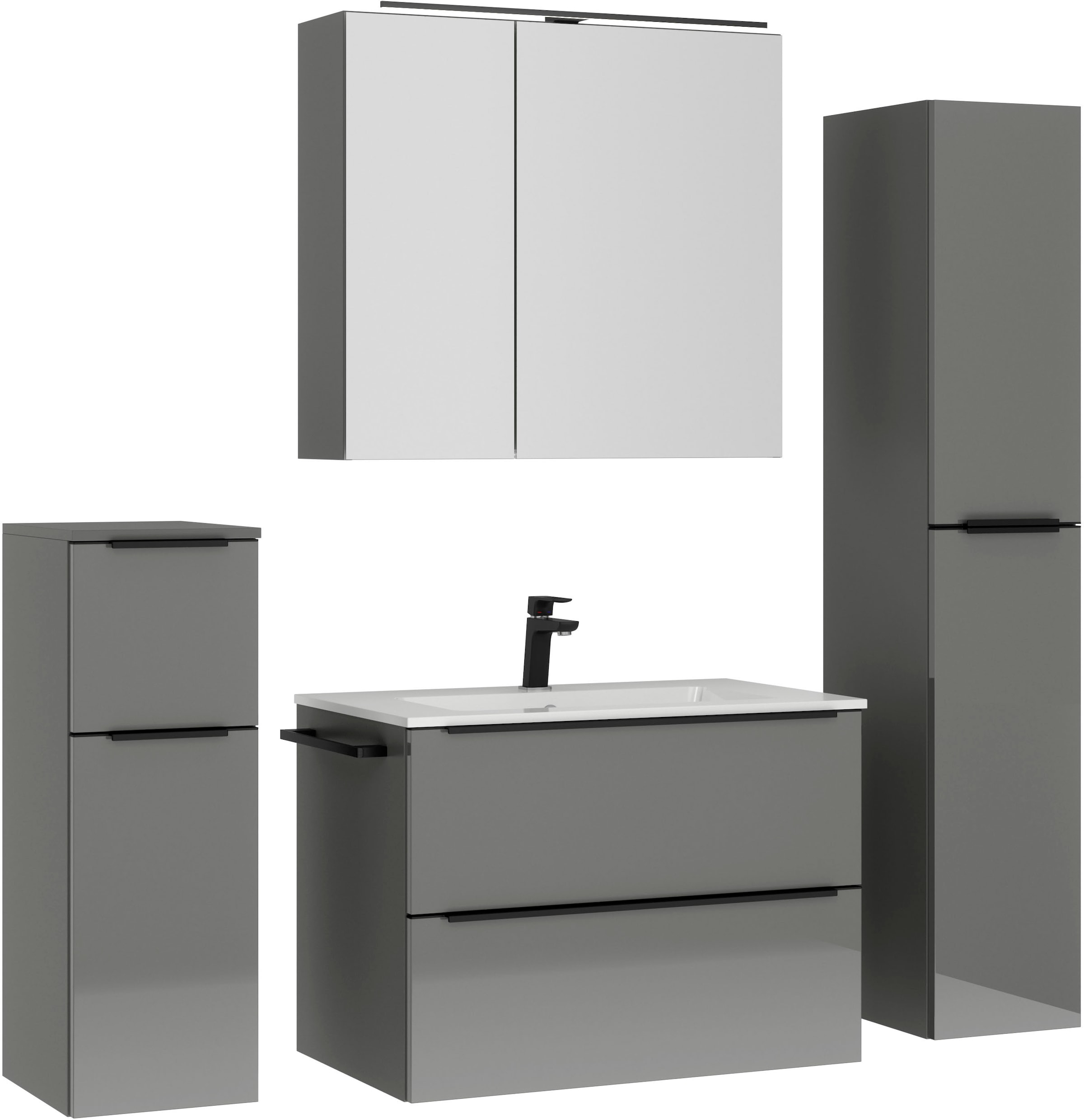 nobilia Badmöbel-Set "Levere" vormontiert, mit Soft-Close, 4 Stk. tlg. günstig online kaufen