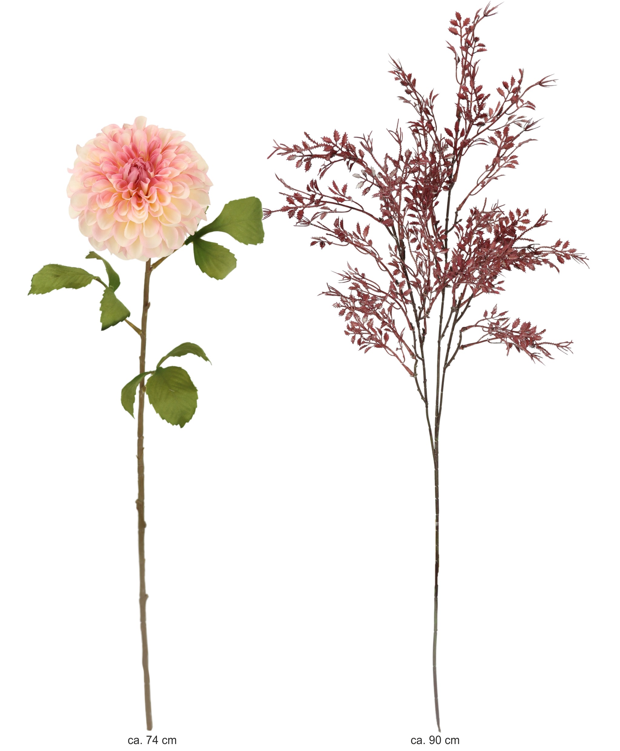 I.GE.A. Kunstblumenstrauß "Kunstblumen Set Dahlie1", Mit Dekozweig 74 cm ho günstig online kaufen