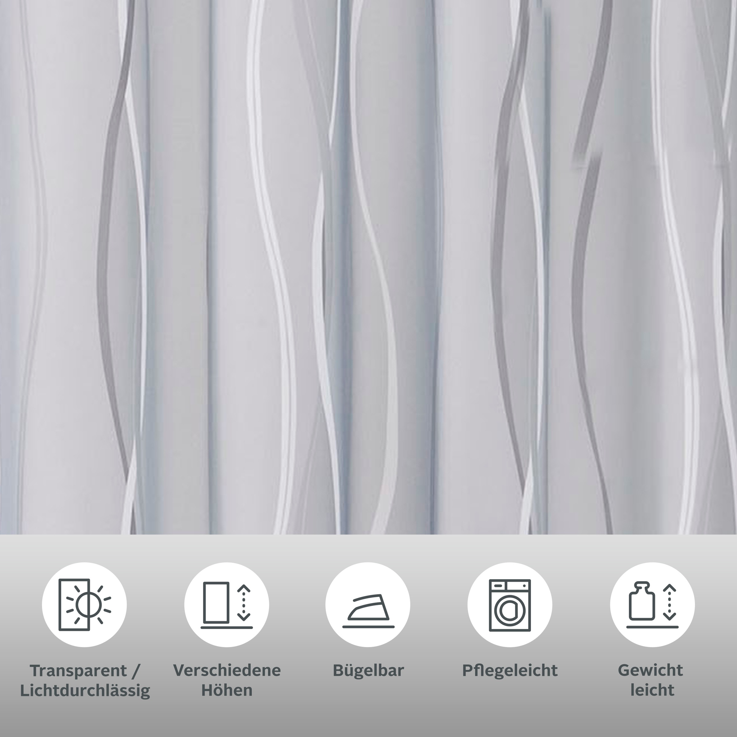 OTTO home "Dimona" Schlaufen 2 Stk. tlg. 2er-Set, Voile, Polyester, Wellen günstig online kaufen