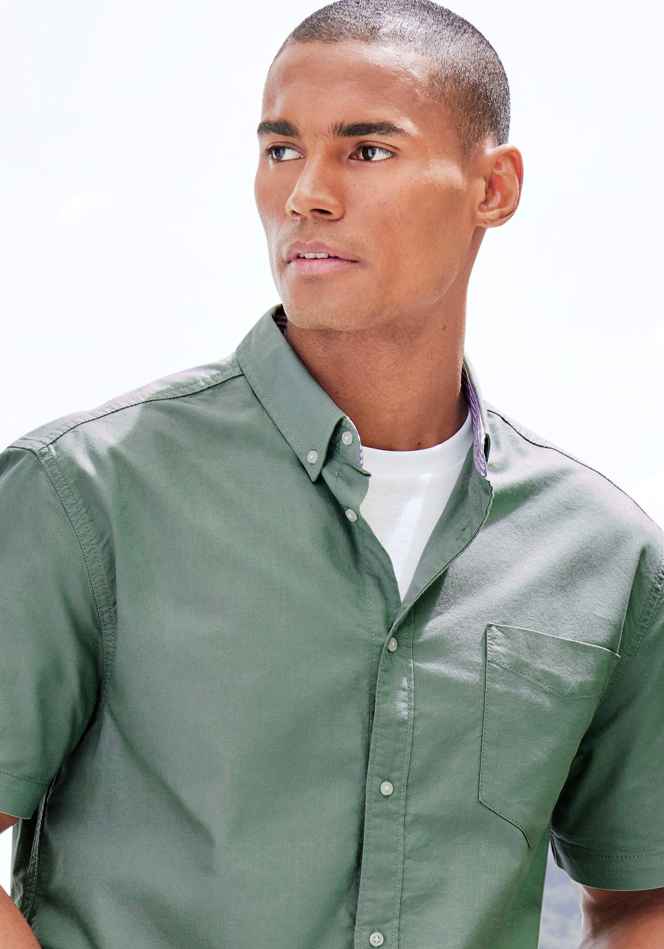 H.I.S Kurzarmhemd »regular-fit«, mit Button-down-Kragen, reine Baumwolle