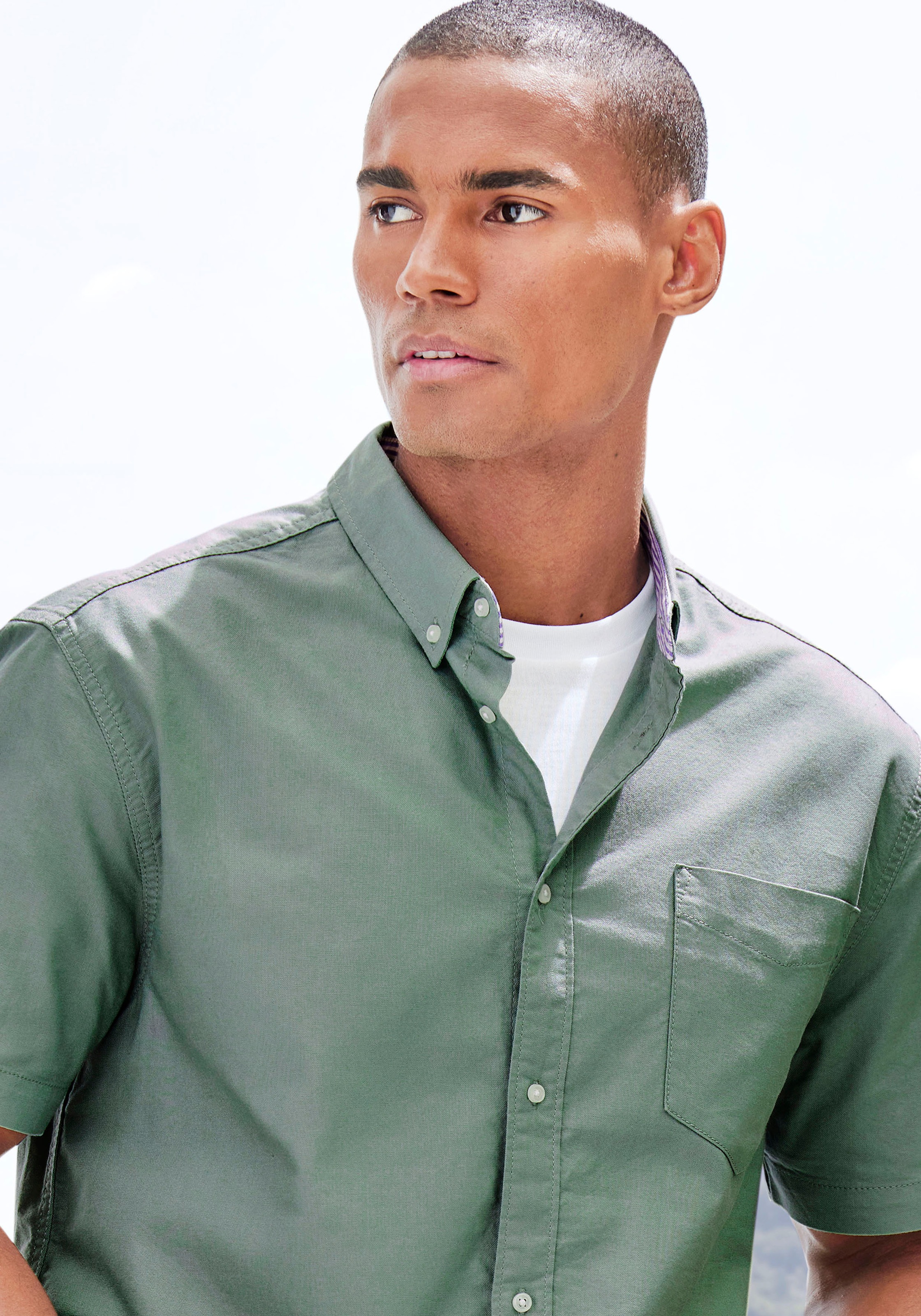 H.I.S Short Sleeve Shirt Sage XXL 3