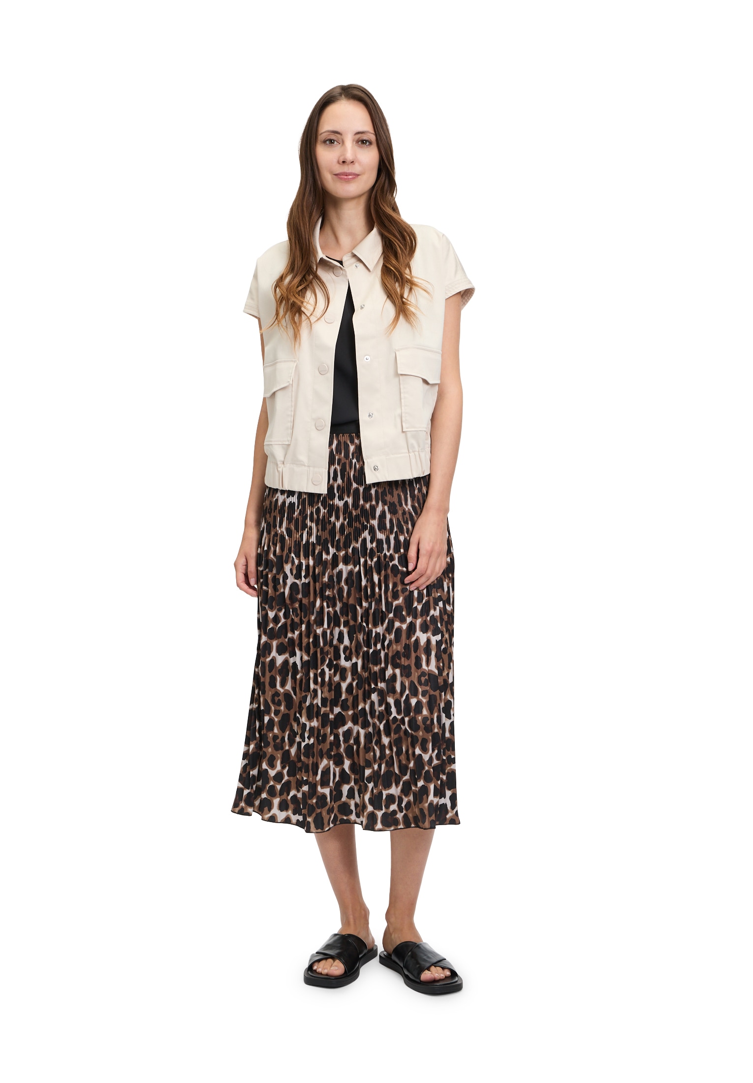 Betty&Co Midirock »Betty & Co Plisseerock mit Animalprint«, Druck
