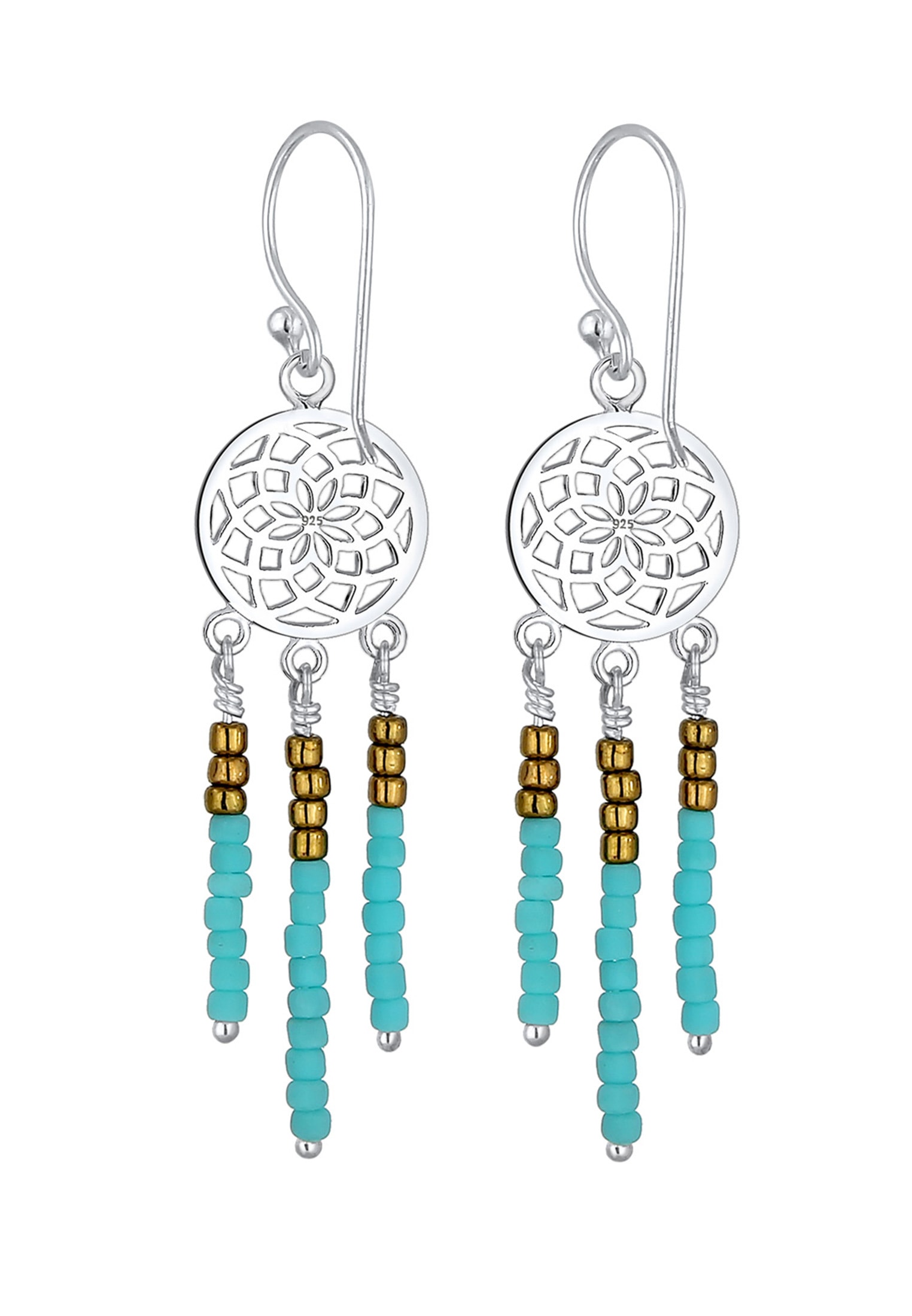 Elli Paar Ohrhänger »Traumfänger Ornament Boho Festival 925 Silber«