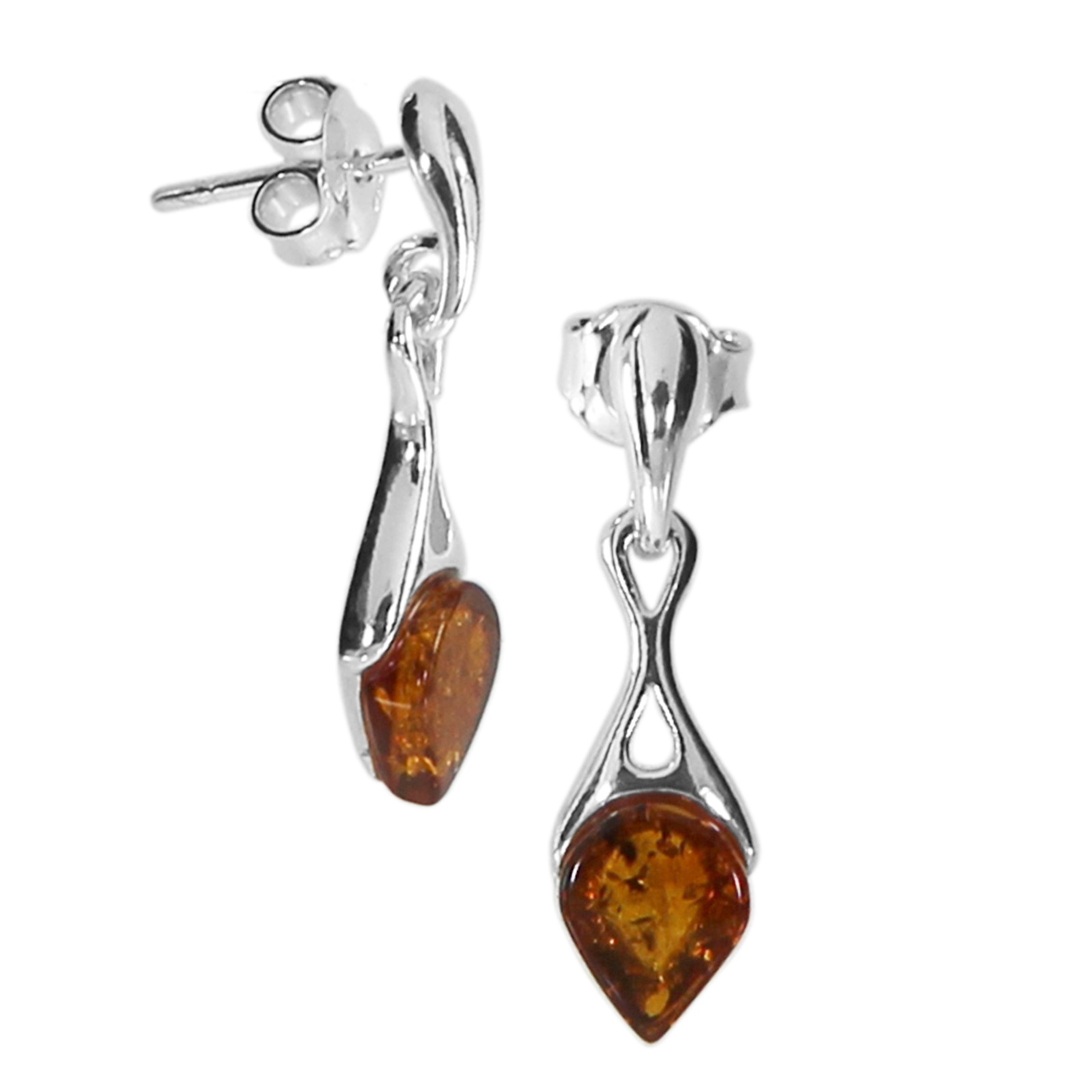 OSTSEE-SCHMUCK Damen Paar Ohrhänger "Ostsee-Schmuck Ohrhänger Ditte Ohrhänger Ditte", 22 x 7mm, Silber 925 (Sterlingsilber), weiß, Silber 925