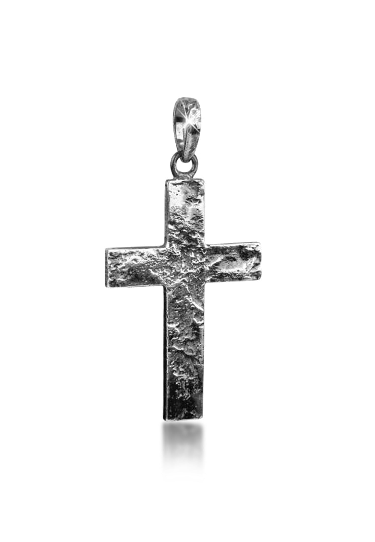 Kettenanhänger »Herren Kreuz Matt Gehämmert 925 Silber«
