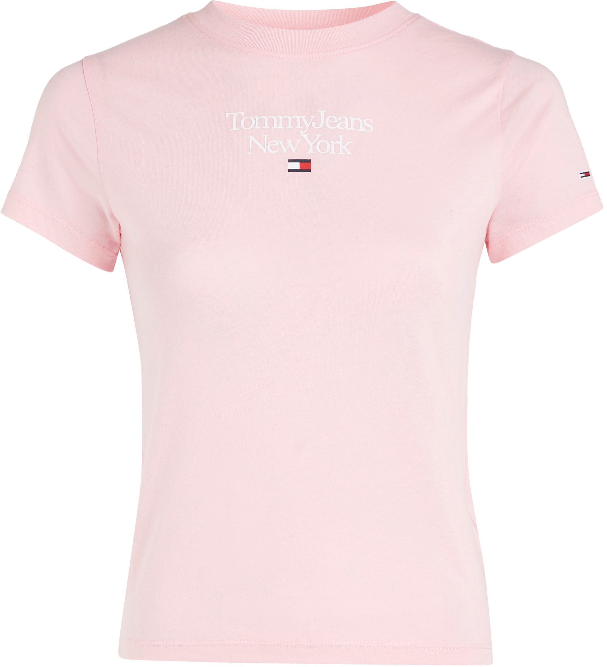 Tommy Jeans Kurzarmshirt »TJW BBY ESSENTIAL LOGO 1 SS«, mit Tommy Jeans Label-Druck auf Brusthöhe