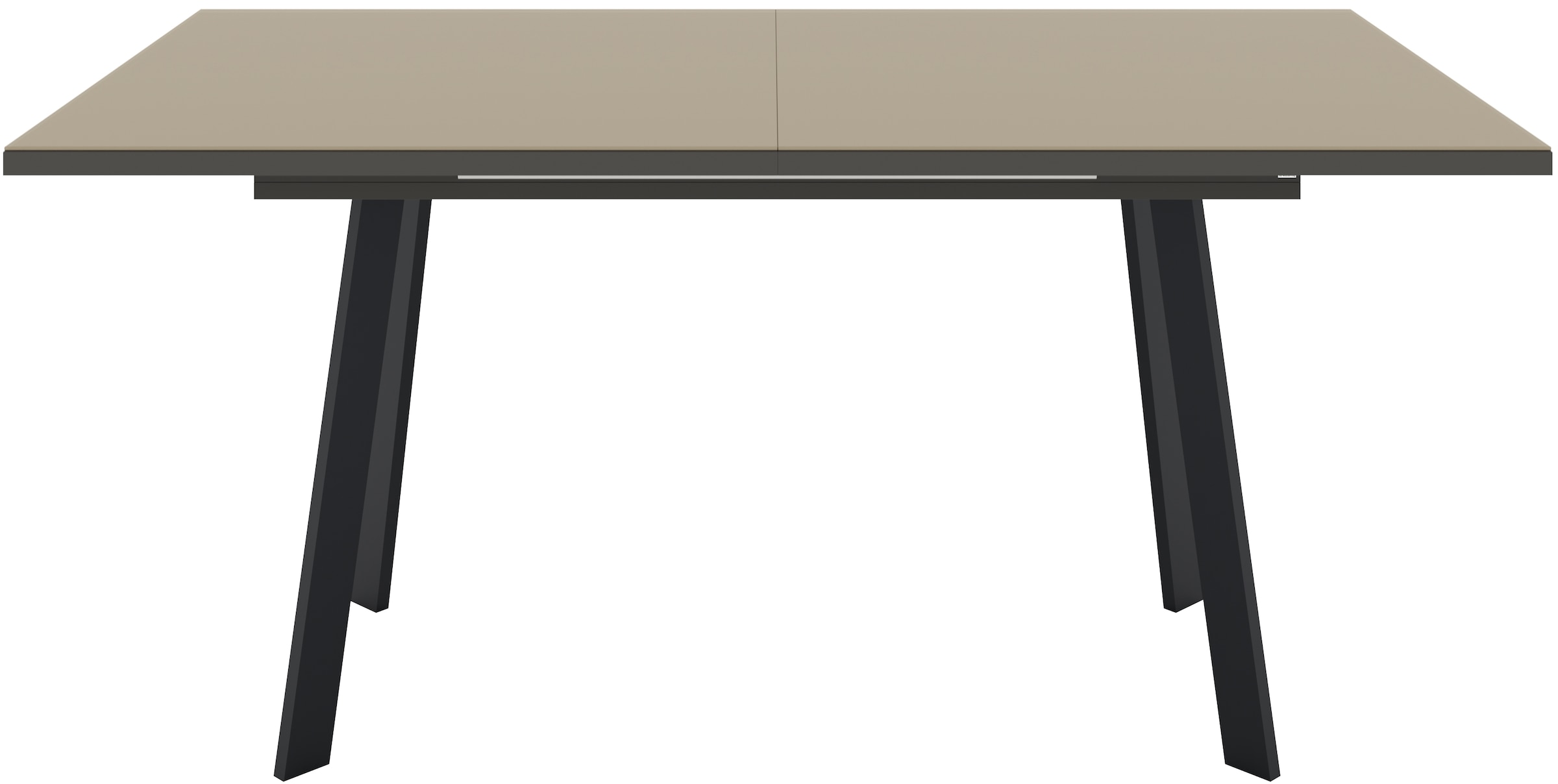 Esstisch "Reno", schwarz feinstruktur, glas taupe glanz, schwarz feinstruktur, glas taupe glanz, B:160cm H:75cm T:90cm, SET ONE BY MUSTERRING, Tische, Esstisch, Mit Vierkantfuß, wählbaren Gestellen und Plattenfarben