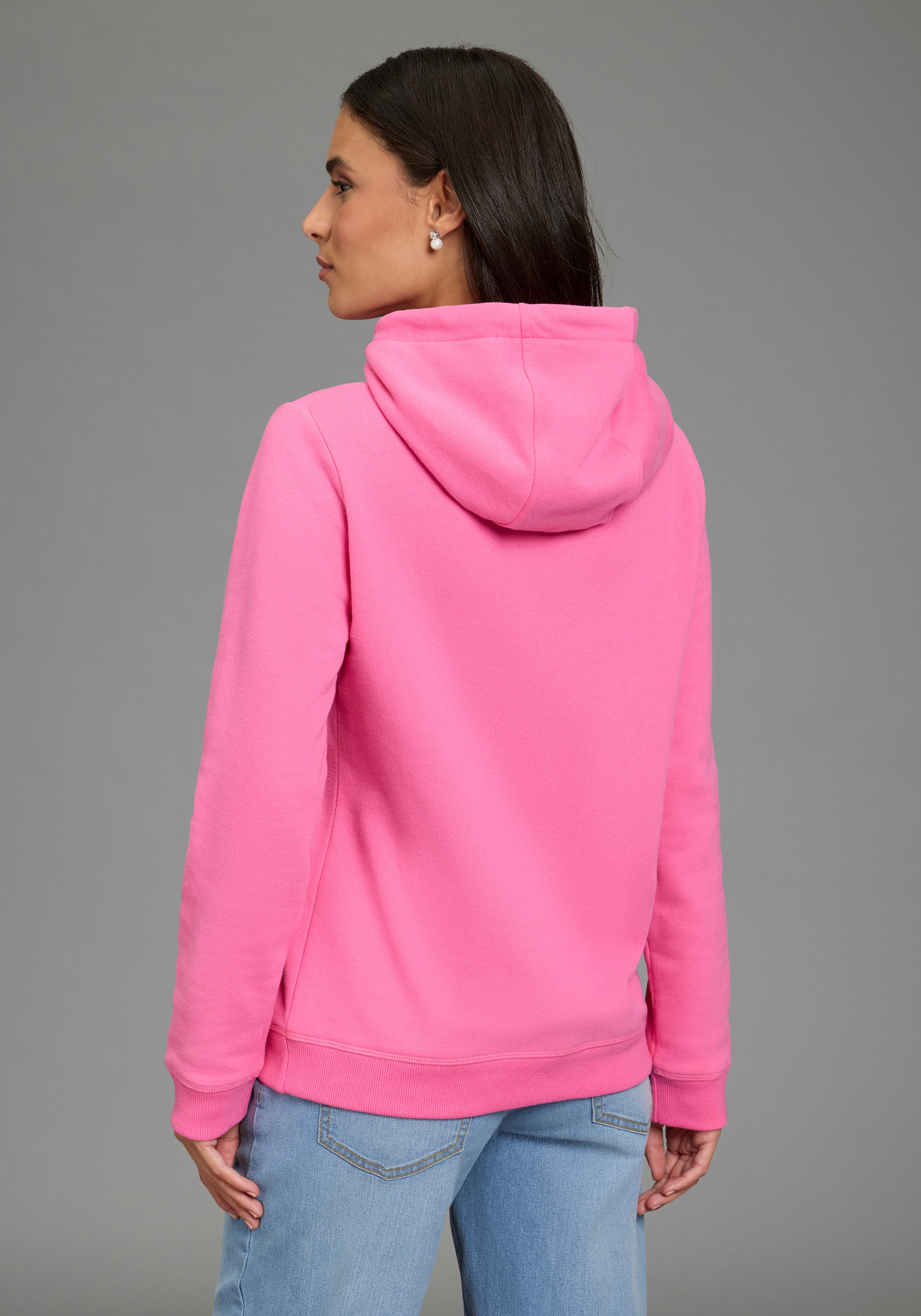 DELMAO Kapuzensweatshirt, Weiche Baumwollmischung mit Print, Kordel und mar günstig online kaufen