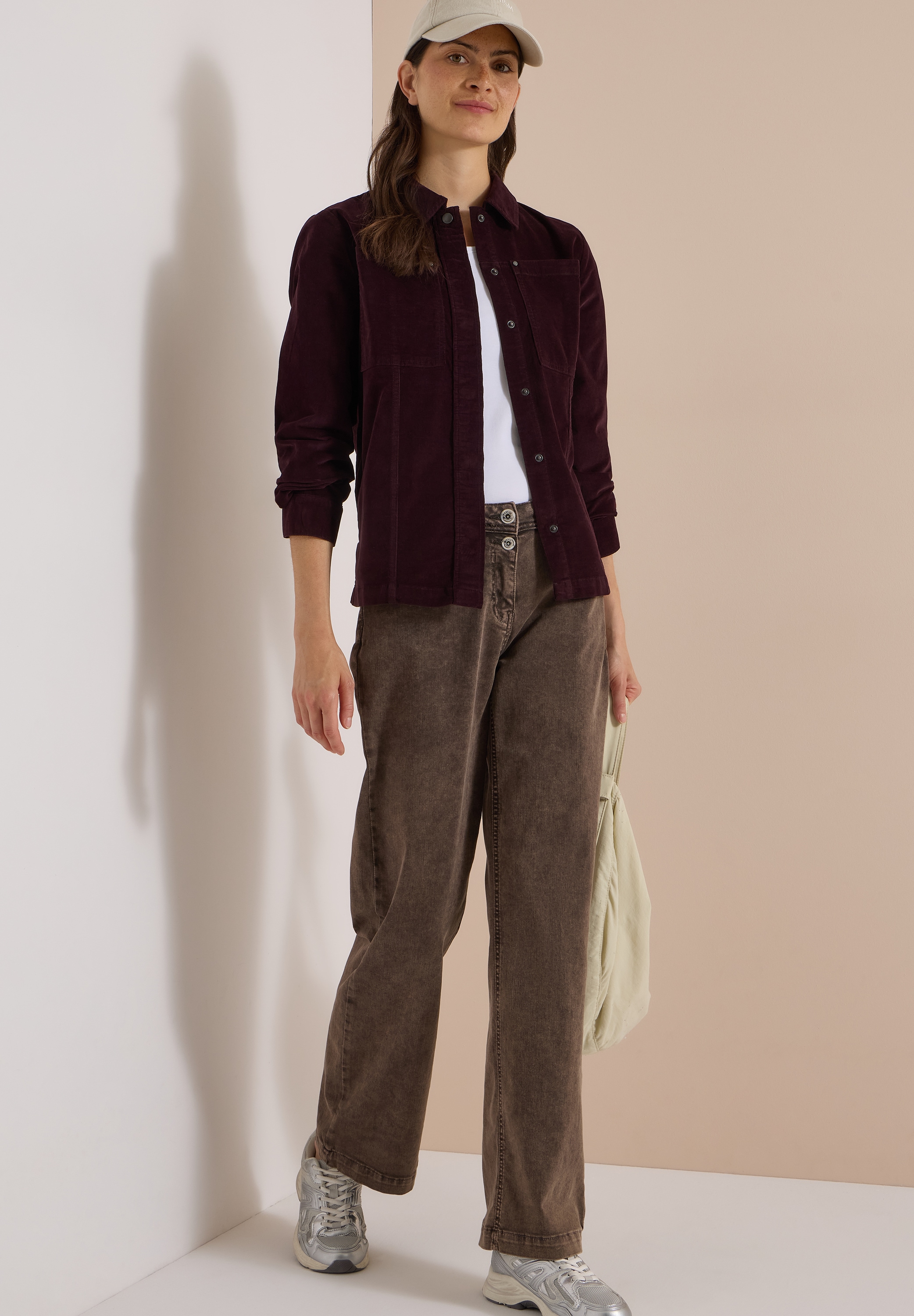 Cecil Cordjacke Feincord Overshirt, Baumwollmix, Brusttaschen