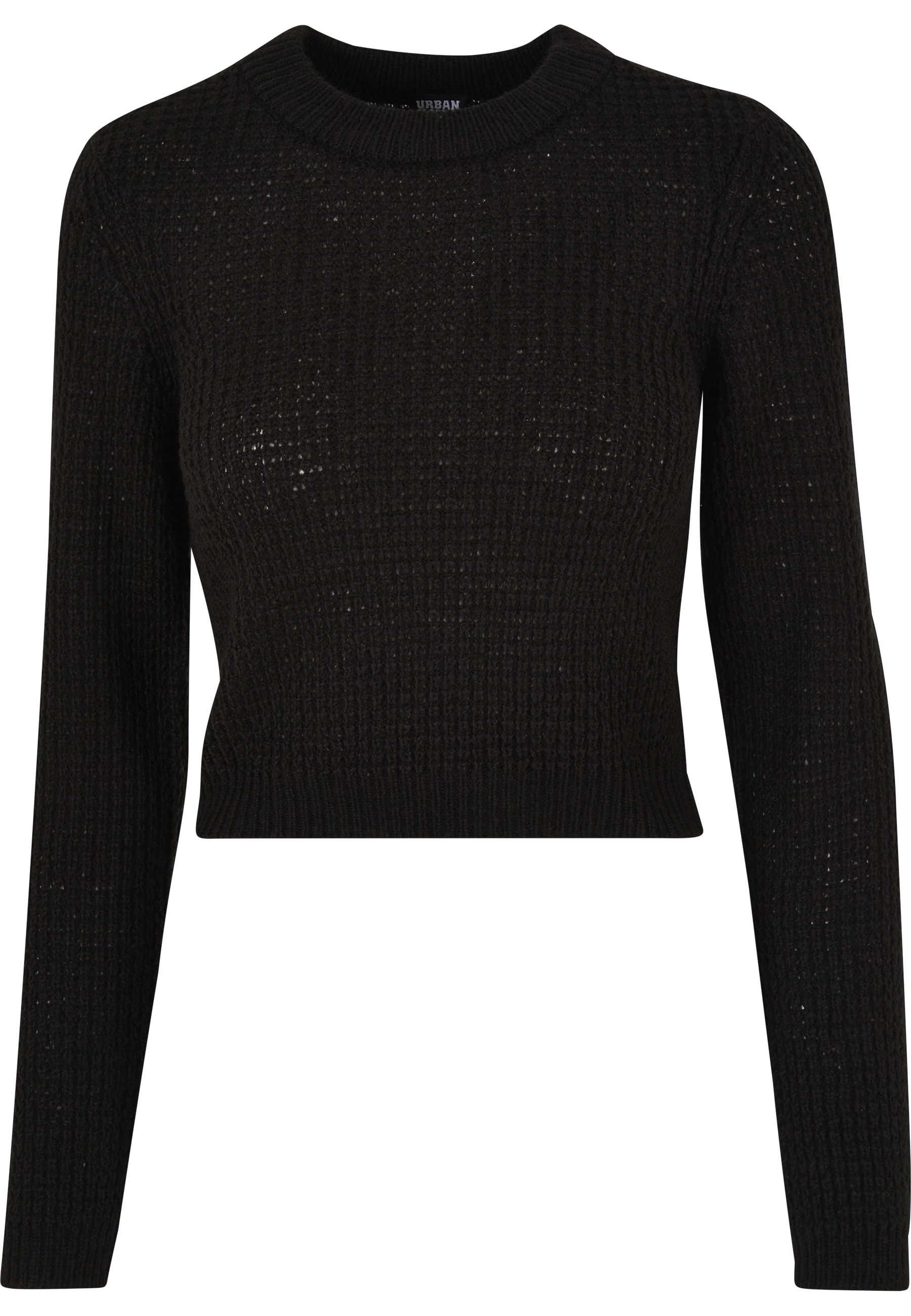 URBAN CLASSICS Rundhalspullover "Urban Classics Damen Ladies Short Waffle Sweater" 1