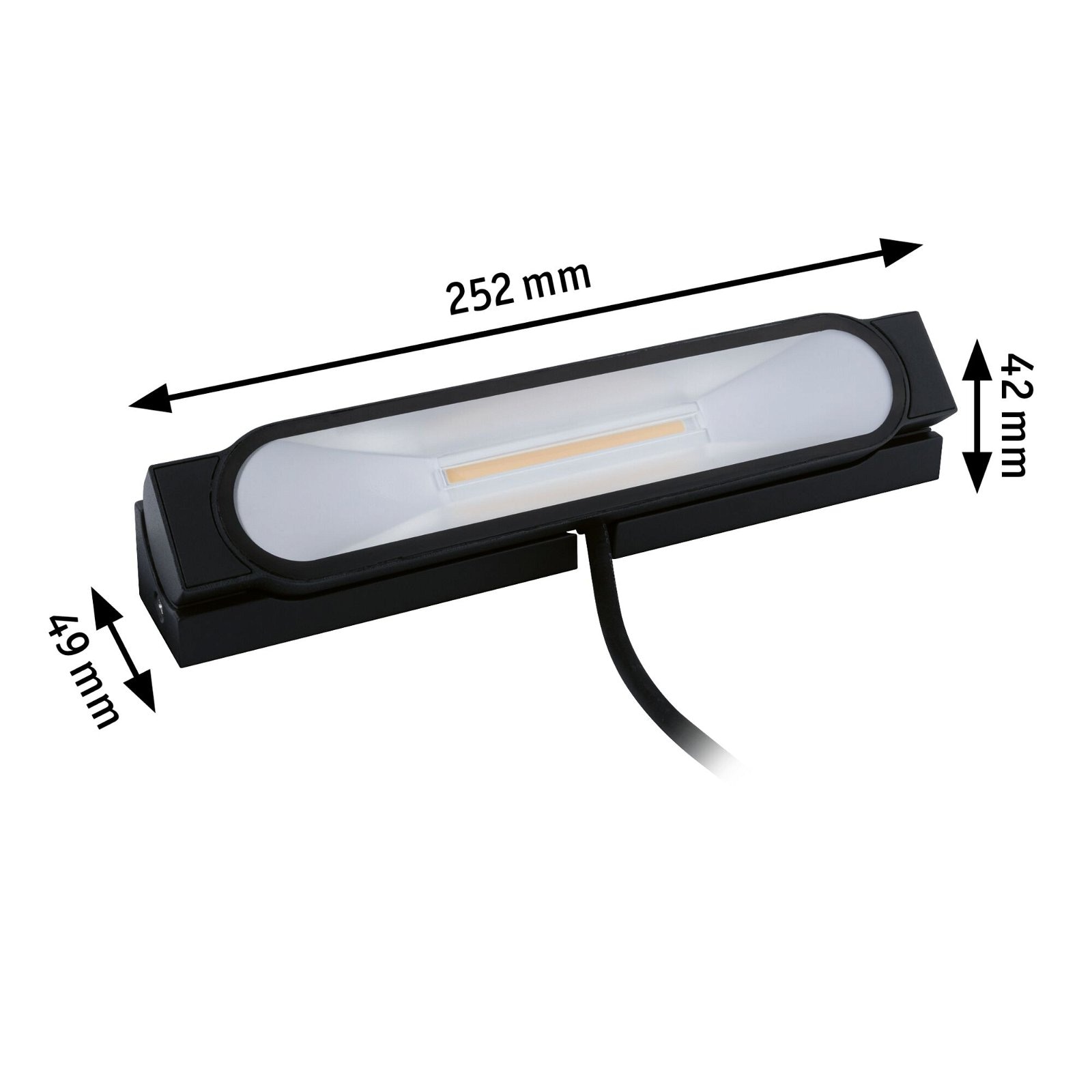 Paulmann LED Gartenstrahler »Wandfluter Ito IP67 252x49mm 3000K 6W 200lm 230V 70° Anthrazit Metall«, 1 flammig-flammig