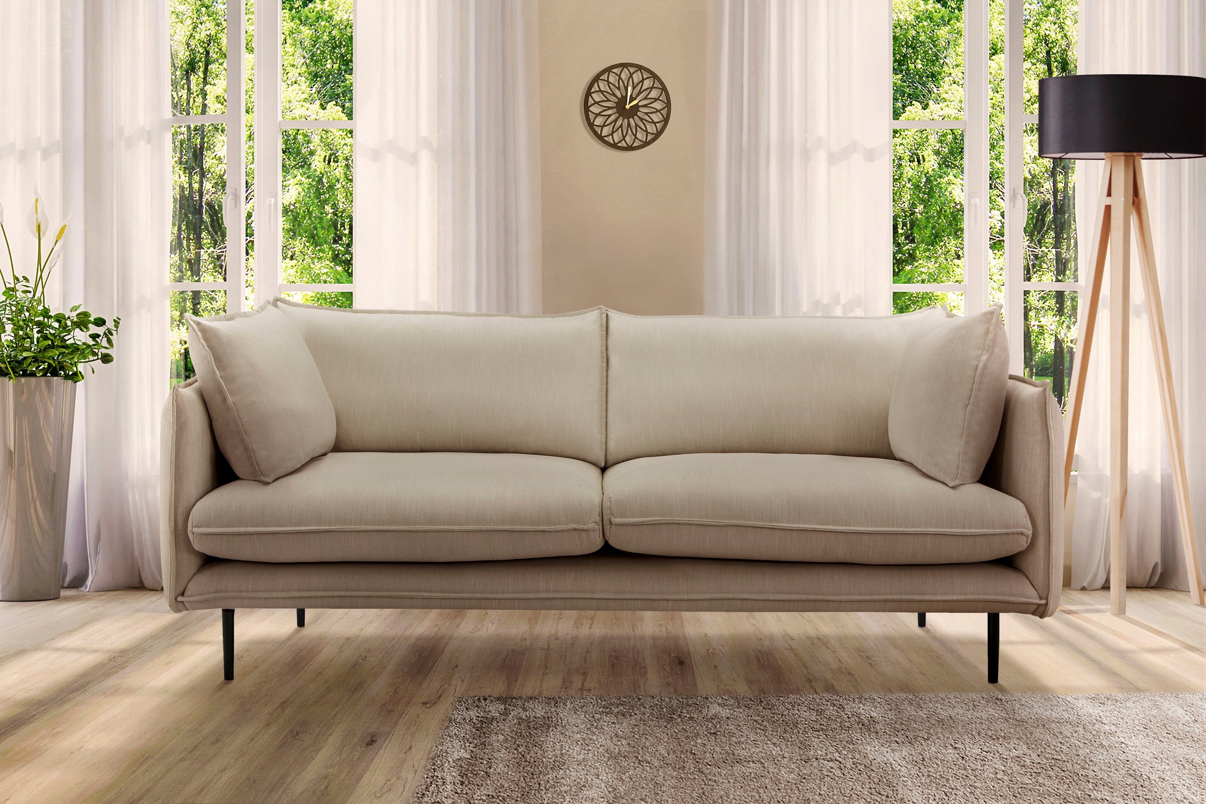 Home affaire 3-Sitzer "Somba" mit dickem Keder und eleganter Optik günstig online kaufen