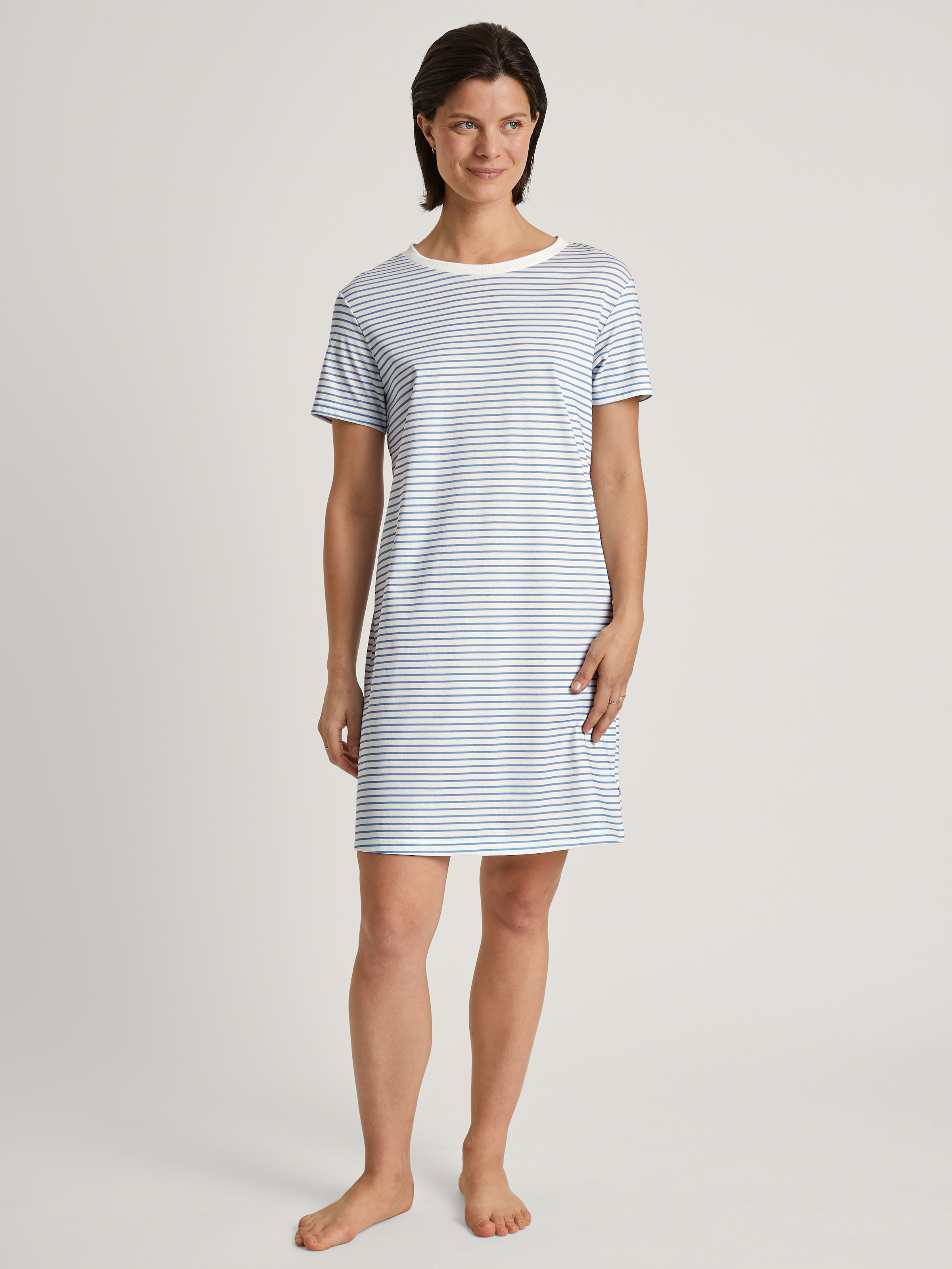 CALIDA Nachthemd "Cotton Stripes", Kurzarm, Single-Jersey-Qualität, Pure Co günstig online kaufen