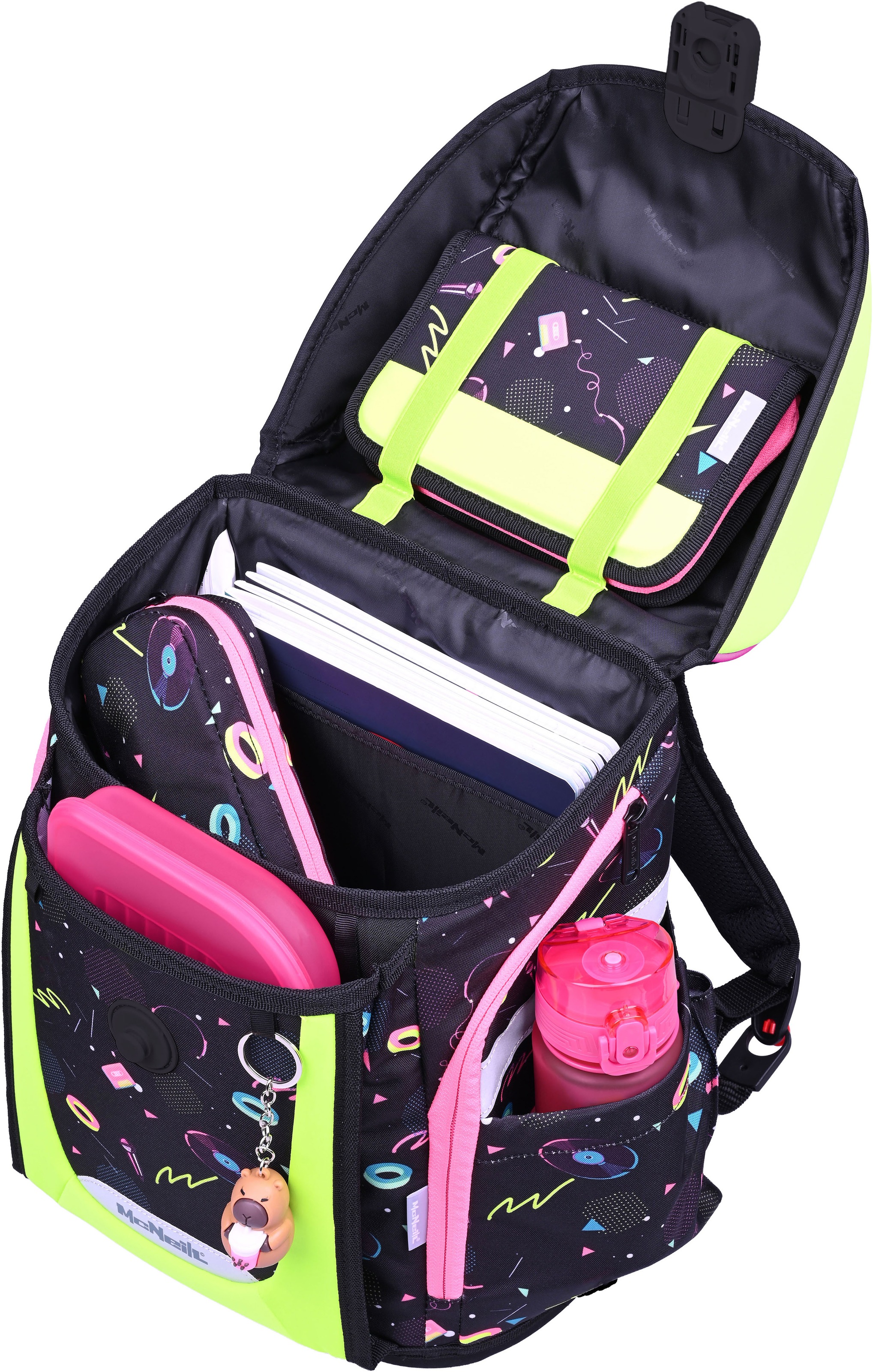 McNeill Schulranzen »Primo, inkl. Etui, Turnbeutel,« Reflektierende Streifen auf den Schultergurten;Retroreflektierende Flächen