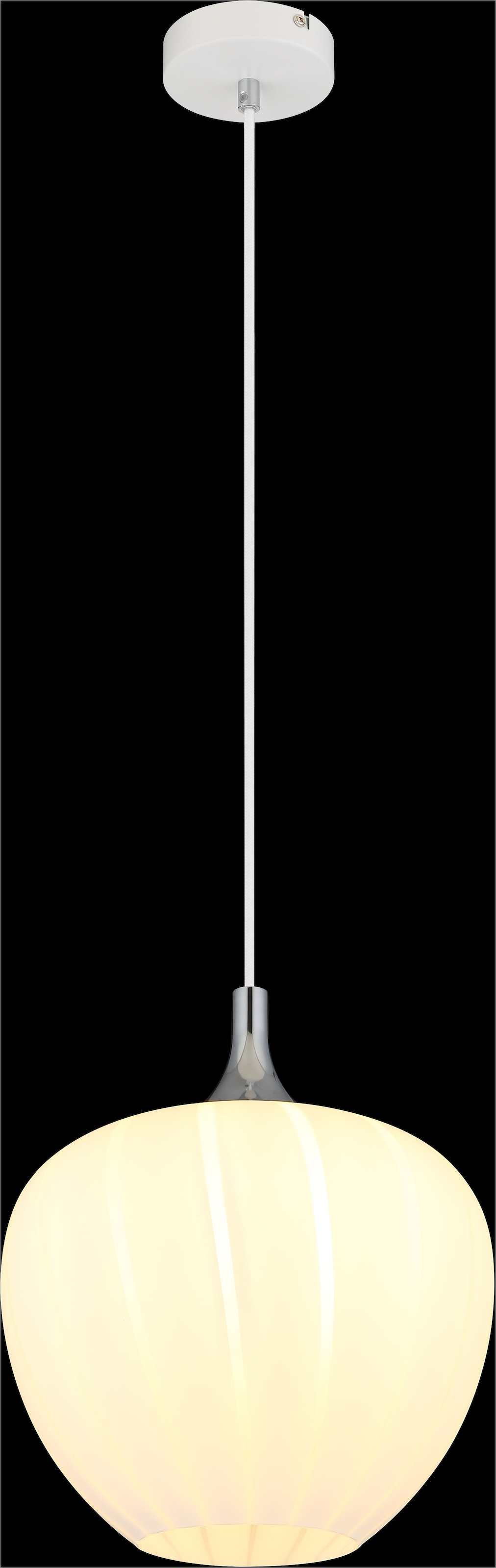 GLOBO LIGHTING Hängeleuchte »MAXY«, Leuchtmittel E27 | ohne Leuchtmittel, Hängelampe/Pendelleuchte/weiß/Glas opal/ Dekorillen