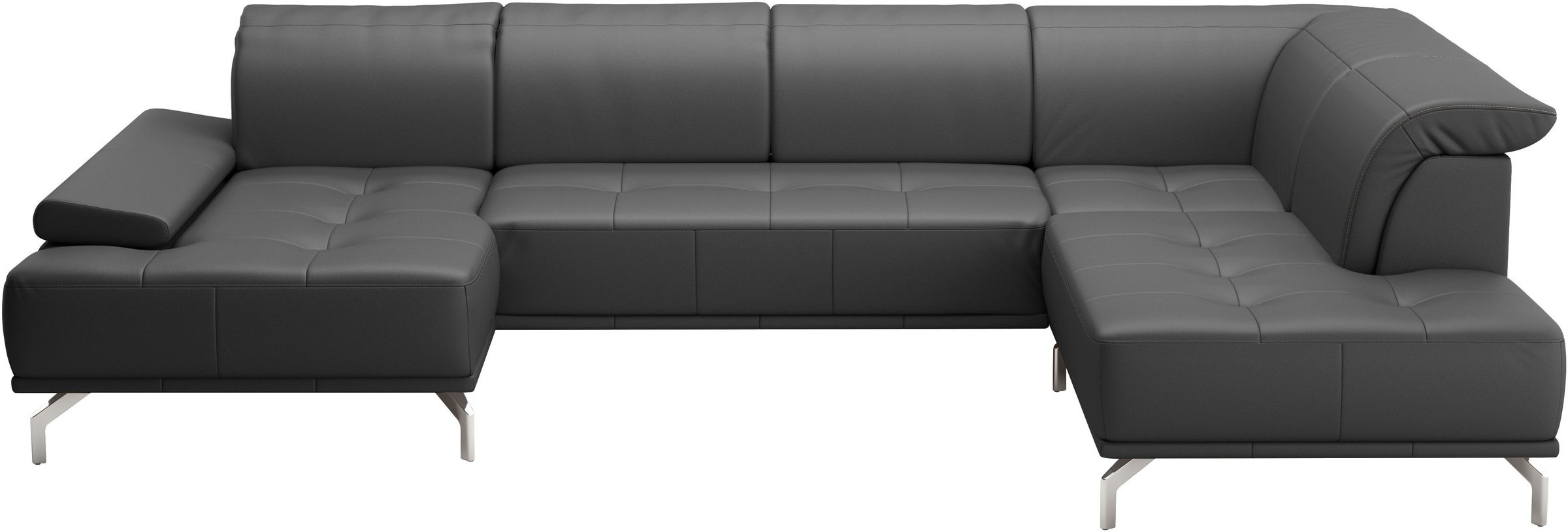 Wohnlandschaft HOME AFFAIRE "Caluna", schwarz, B:334cm H:81cm T:235cm, Sofas, Wohnlandschaft, Inkl.Sitztiefenverstellung, wahlweise mit Kopf- und Armteilverstellung 7