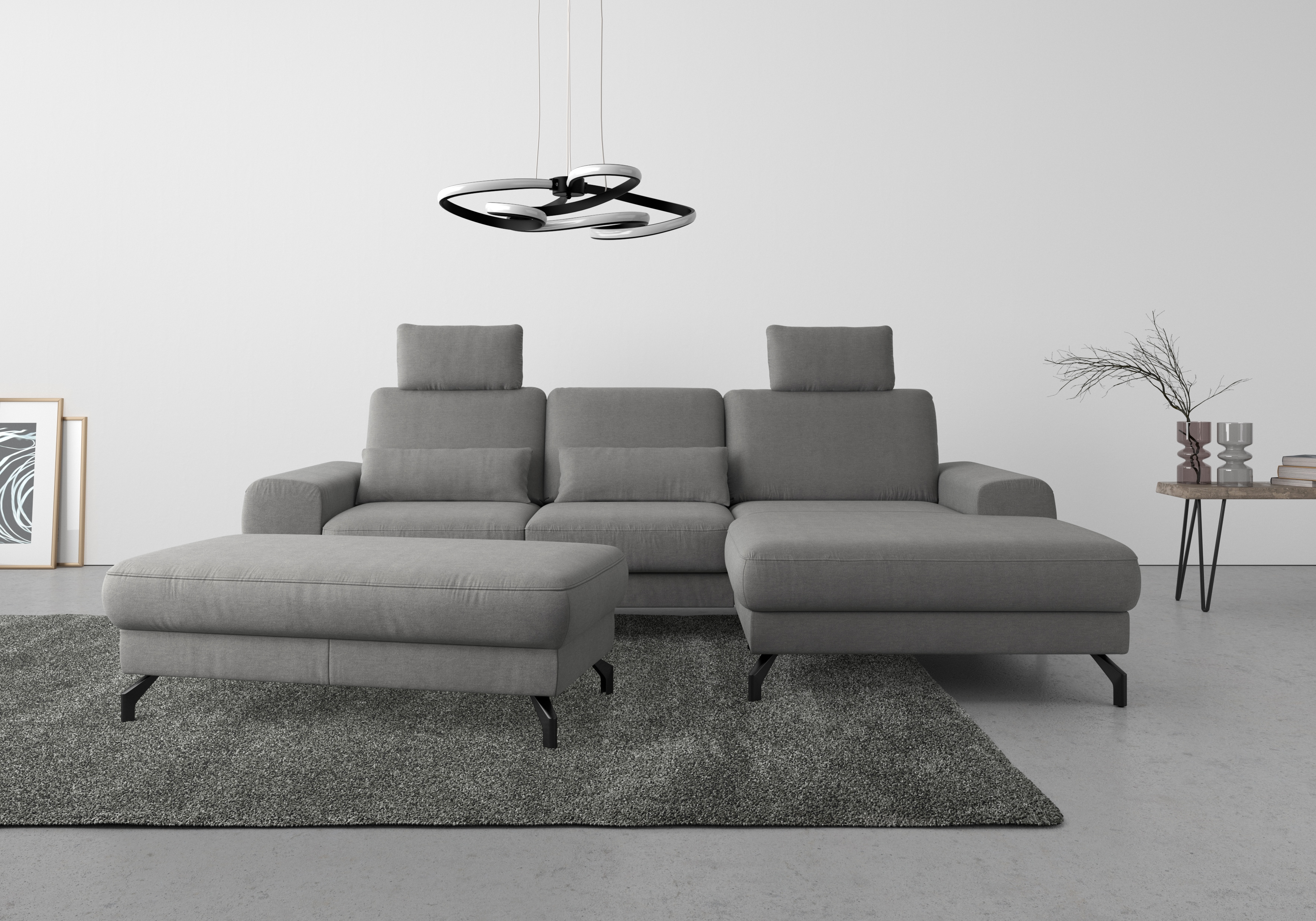 sit&more Ecksofa "Cinturo L-Form" inklusive Sitztiefenverstellung und Federkern, Sitzhöhe 45 cm