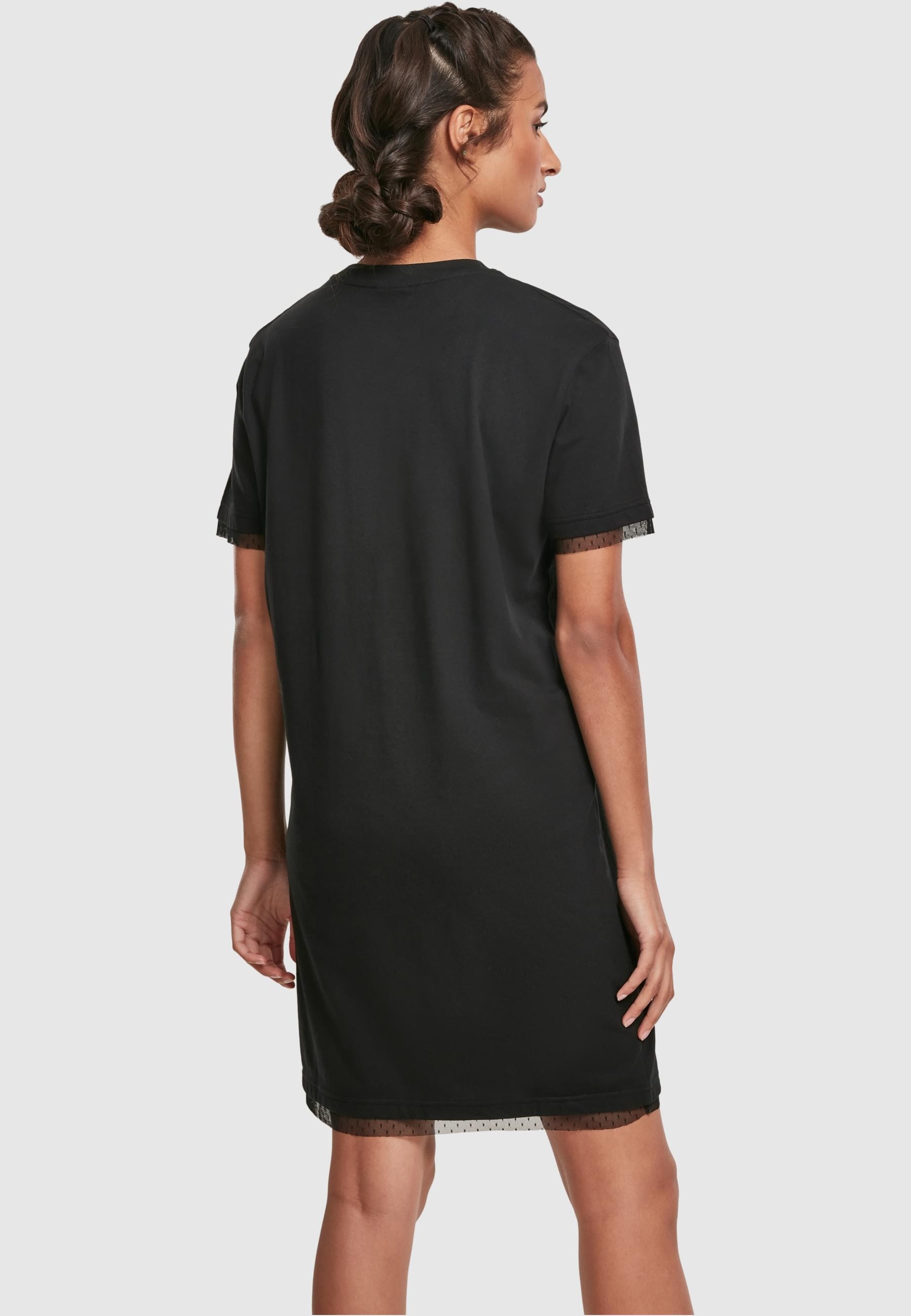 URBAN CLASSICS Shirtkleid »Urban Classics Damen Ladies Boxy Lace Hem Tee Dress«, (1 tlg.)