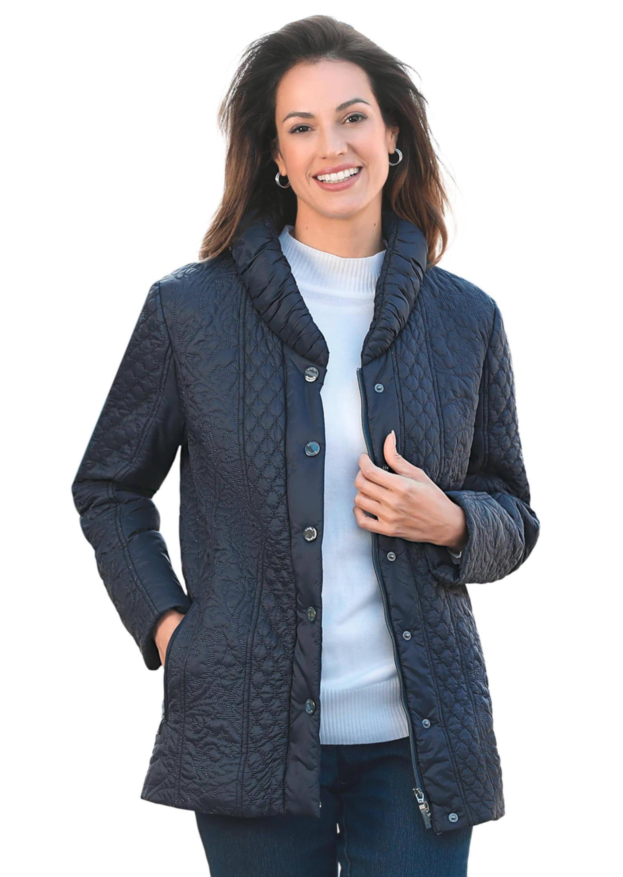 GOLDNER Langmantel »Steppjacke Jacke mit attraktivem Stepp-Mustermix«