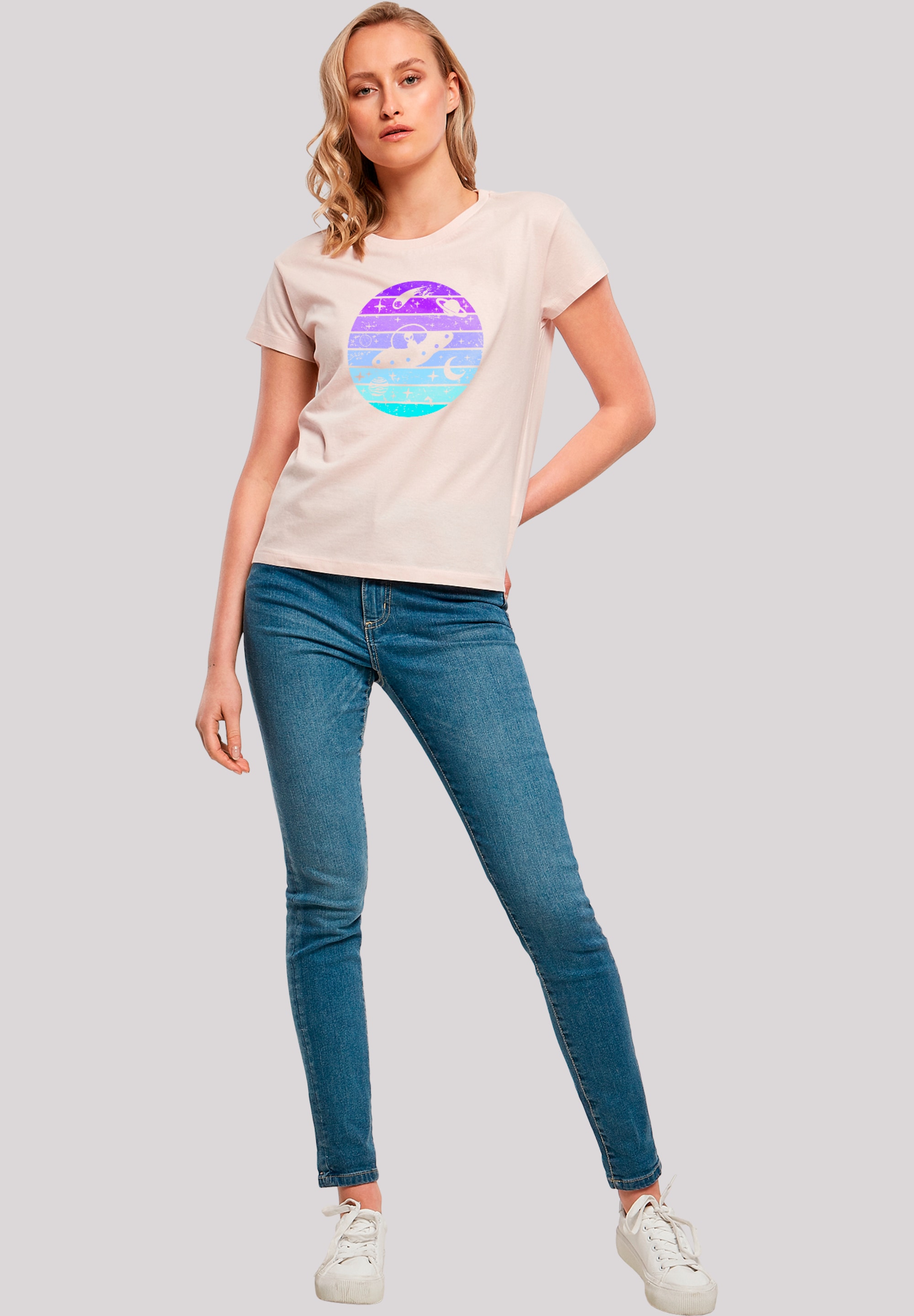 F4NT4STIC T-Shirt »Retro Alien Weltraum Sonnenuntergang«, Premium Qualität