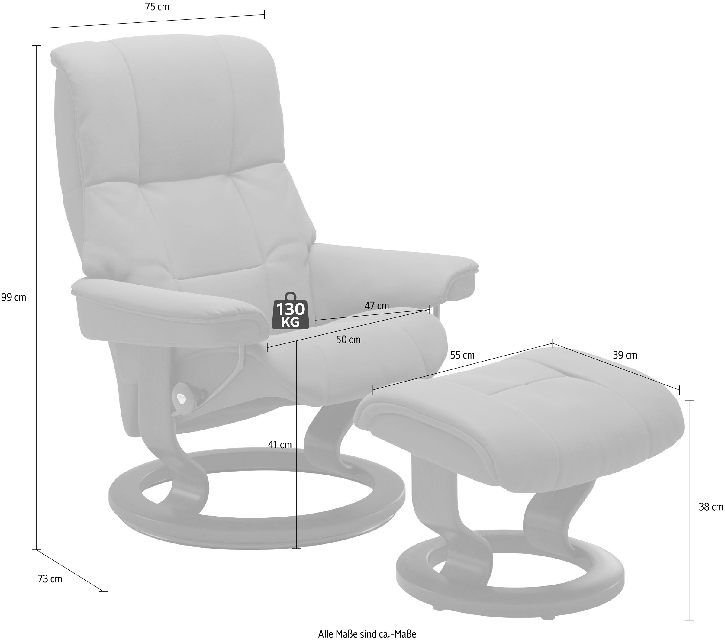 Stressless Relaxsessel-Set "Mayfair", mit Hocker, mit Classic Base, in 3 Gr günstig online kaufen