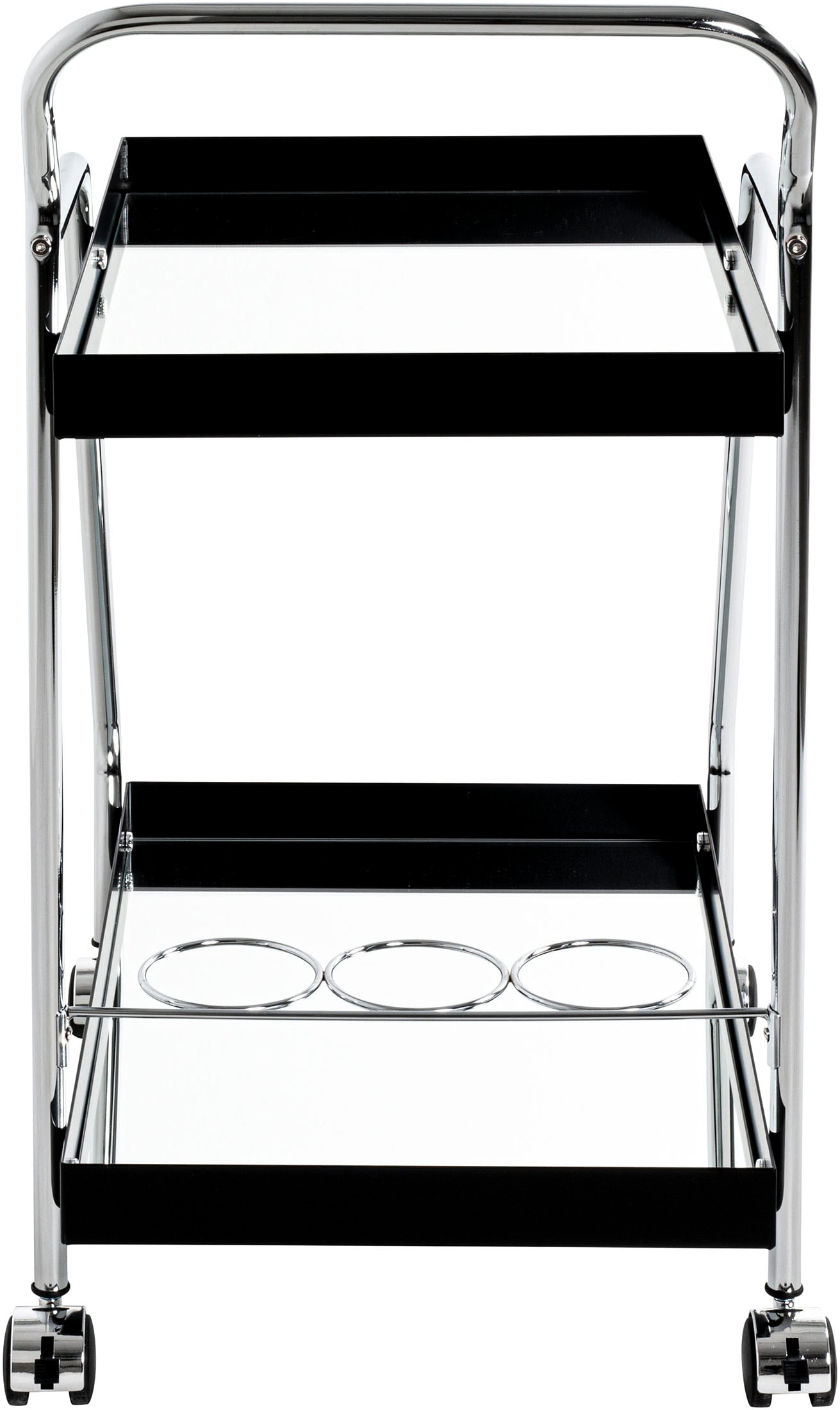 HAKU Servierwagen »Dinett, Kaffeetisch, Küchenwagen, Serviertisch, Teewagen, Trolley« 1 Stk. tlg. rechteckig - aus Metall Silber B/T/H 62/46/84 cm