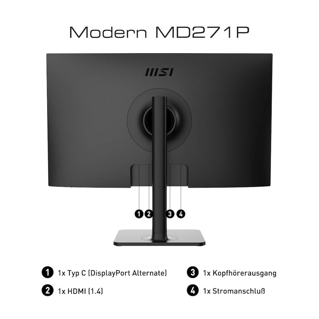 MSI LED-Monitor »Modern MD271P«, 69 cm/27 Zoll, 1920 x 1080 px, Full HD, 5 ms Reaktionszeit, 75 Hz