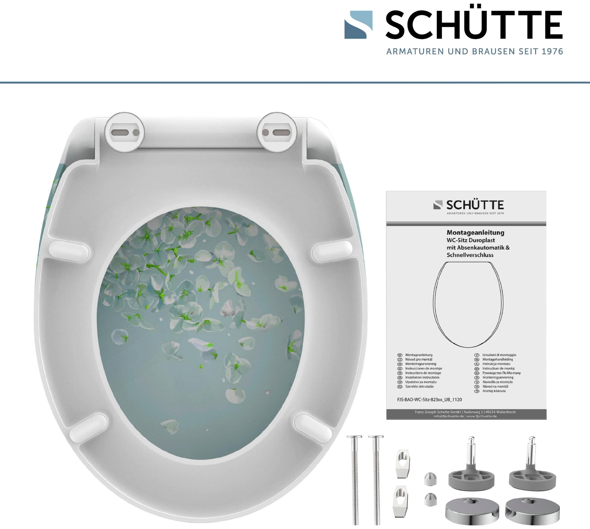 Schütte WC-Sitz »FLOWER IN THE WIND«, bruchsicher und kratzfest, Absenkautomatik, Standardmaß
