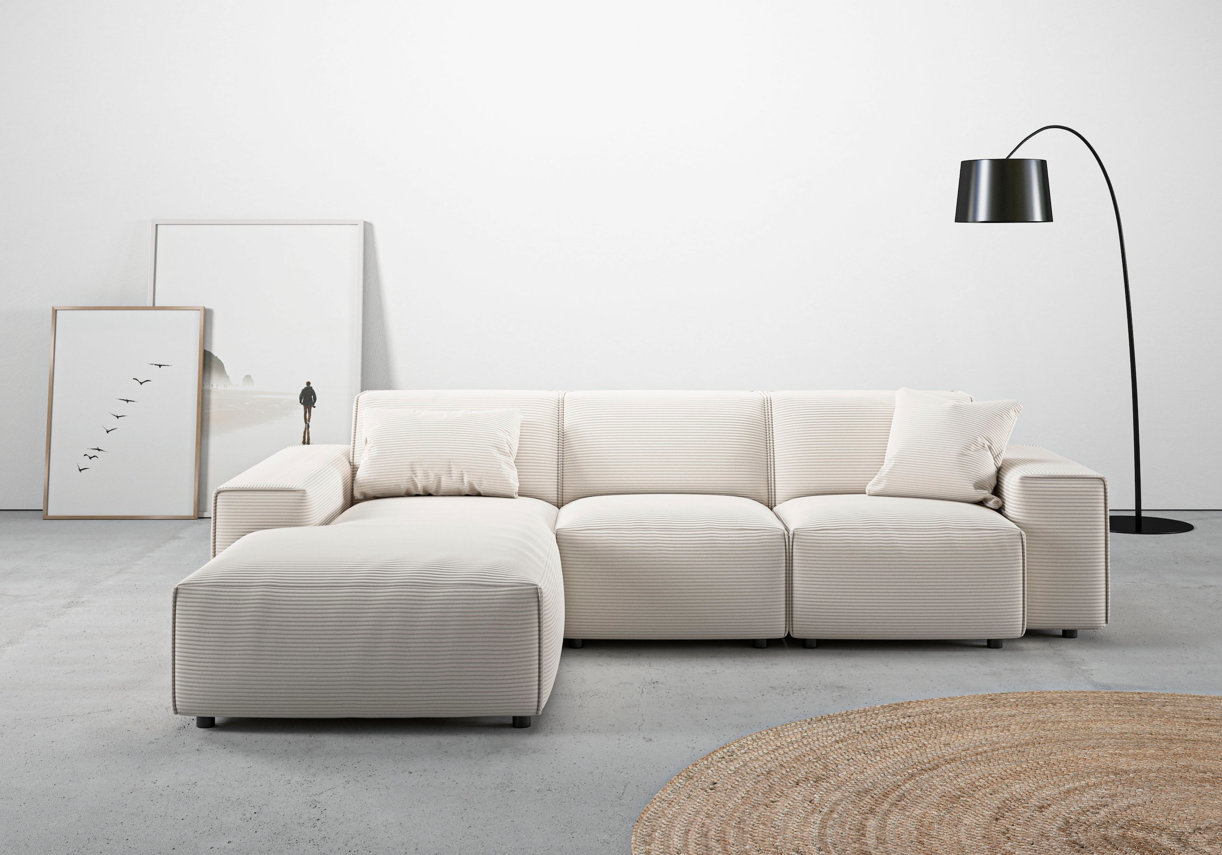 Home affaire Ecksofa "Glimminge L-Form auch in Breitcord, Feincord + Easy c günstig online kaufen