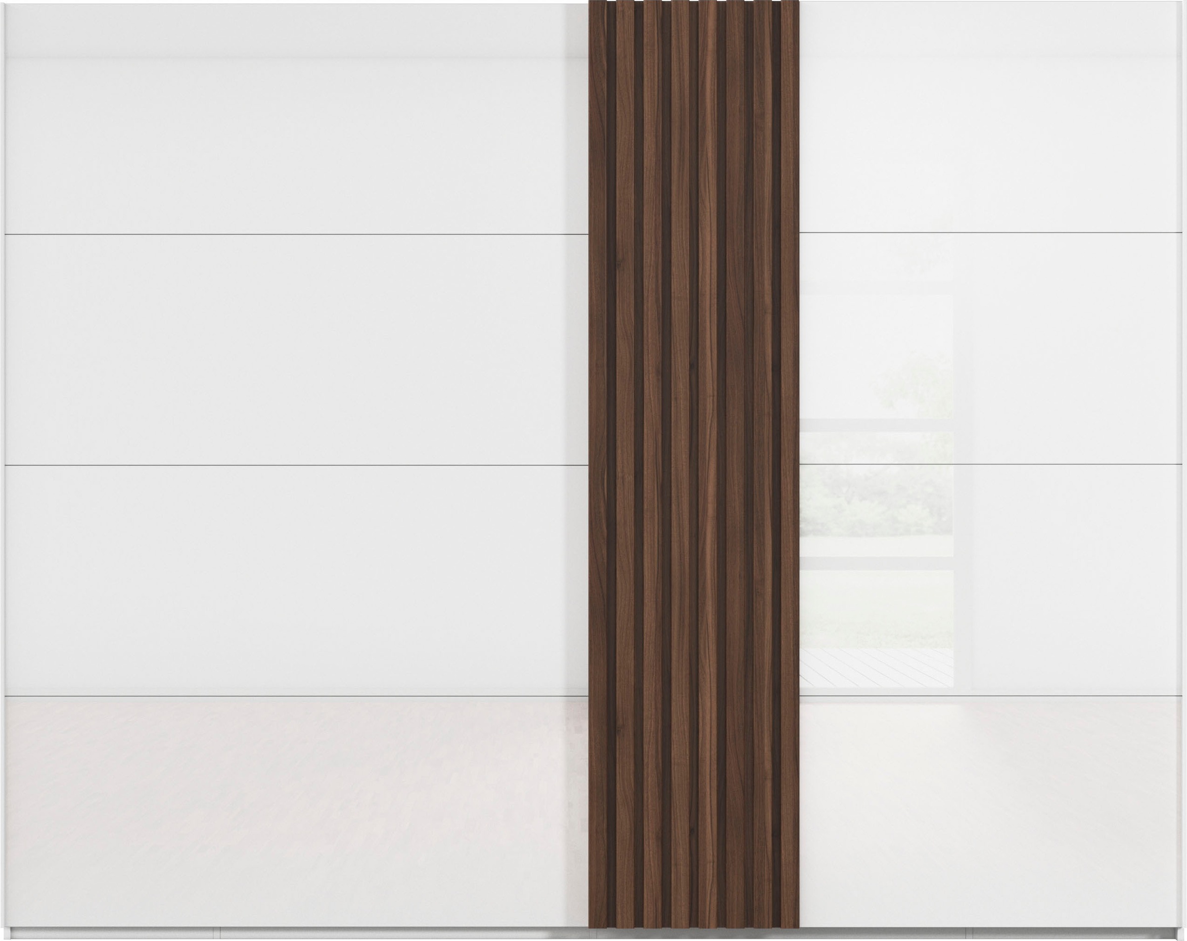 rauch Schwebetürenschrank »Kleiderschrank Schrank Garderobe Wäscheschrank TEGIO«, mit hochwertigen Holzdekoraufleistung und Glasfront MADE IN GERMANY
