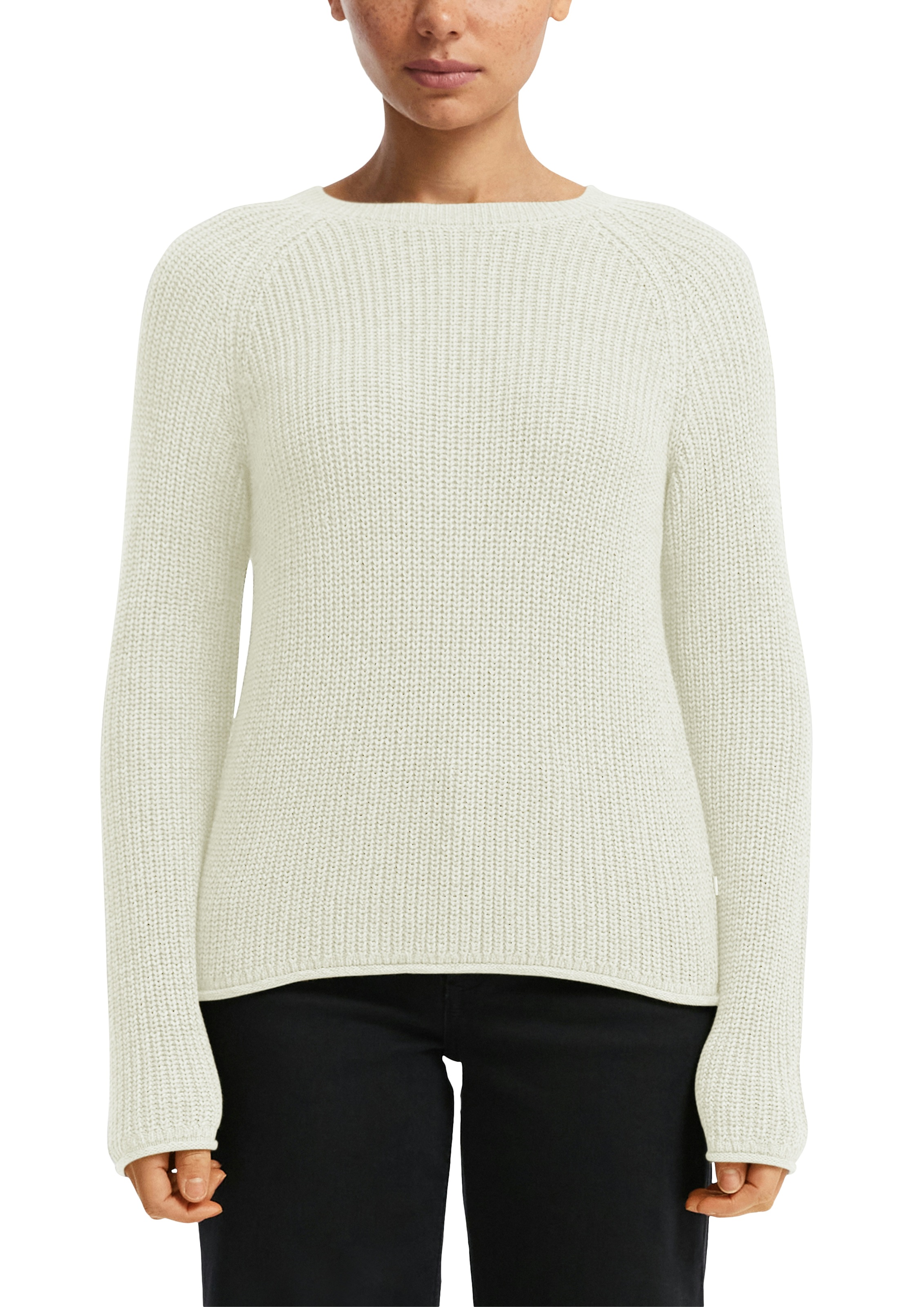QS Strickpullover mit Strickmuster und Rundhalsausschnitt günstig online kaufen