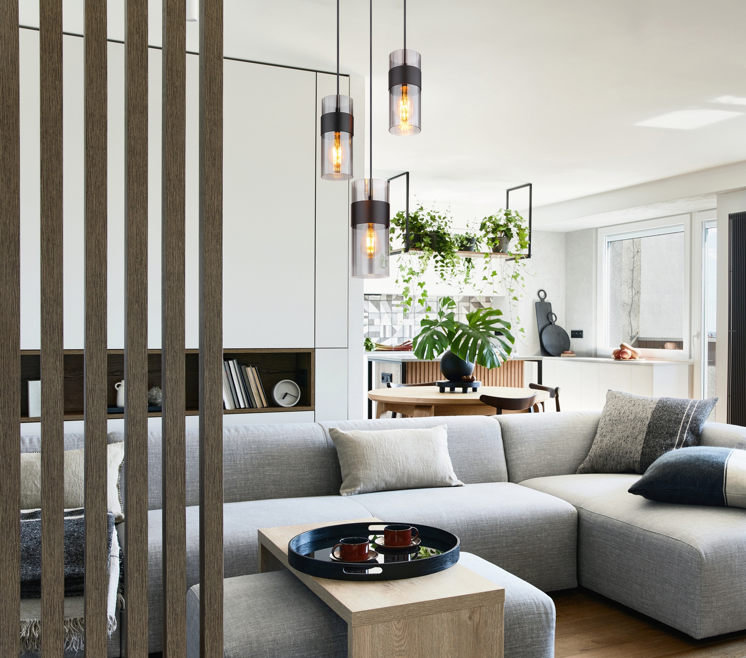 GLOBO LIGHTING Hängeleuchte »SCARFINA« E27 1 Stk. Hängeleuchte für Esszimmer & Küche Rauchglas