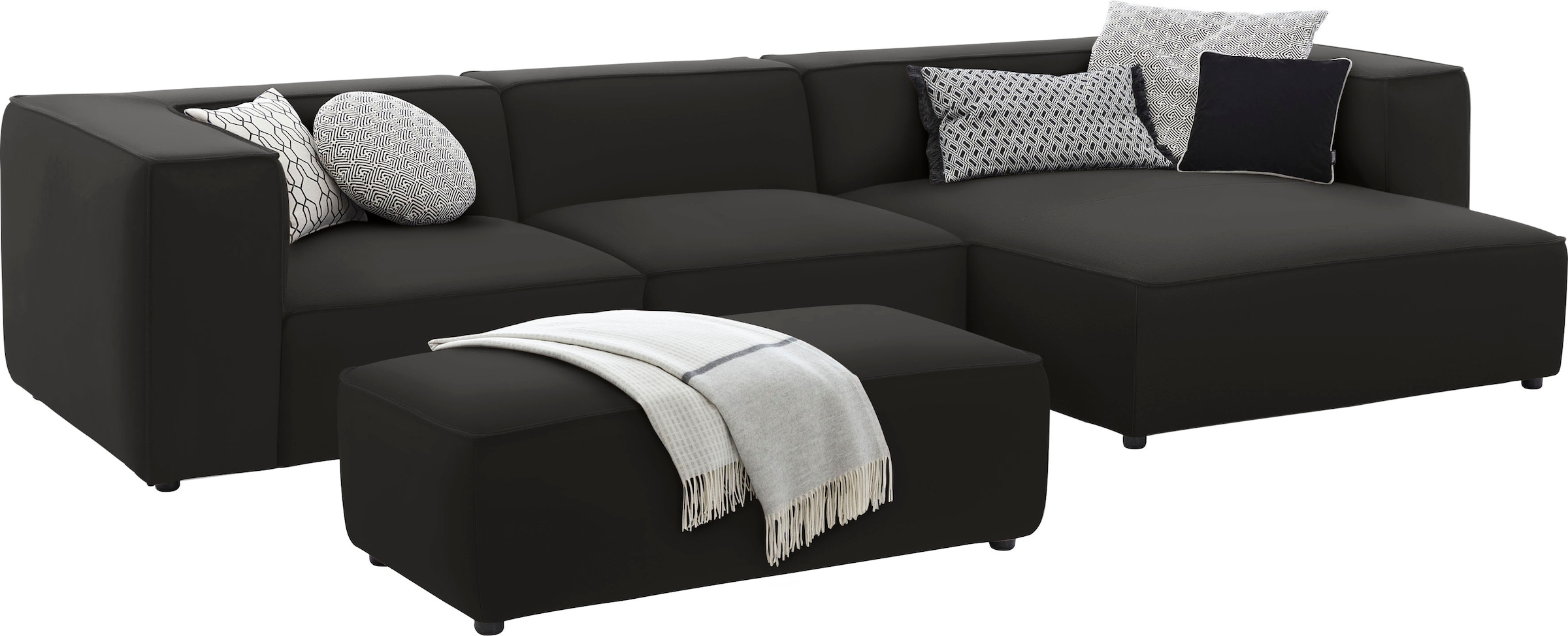 W.SCHILLIG Ecksofa »around-the-block«, mit eleganter Biese, mit Federkern, Breite 341 cm